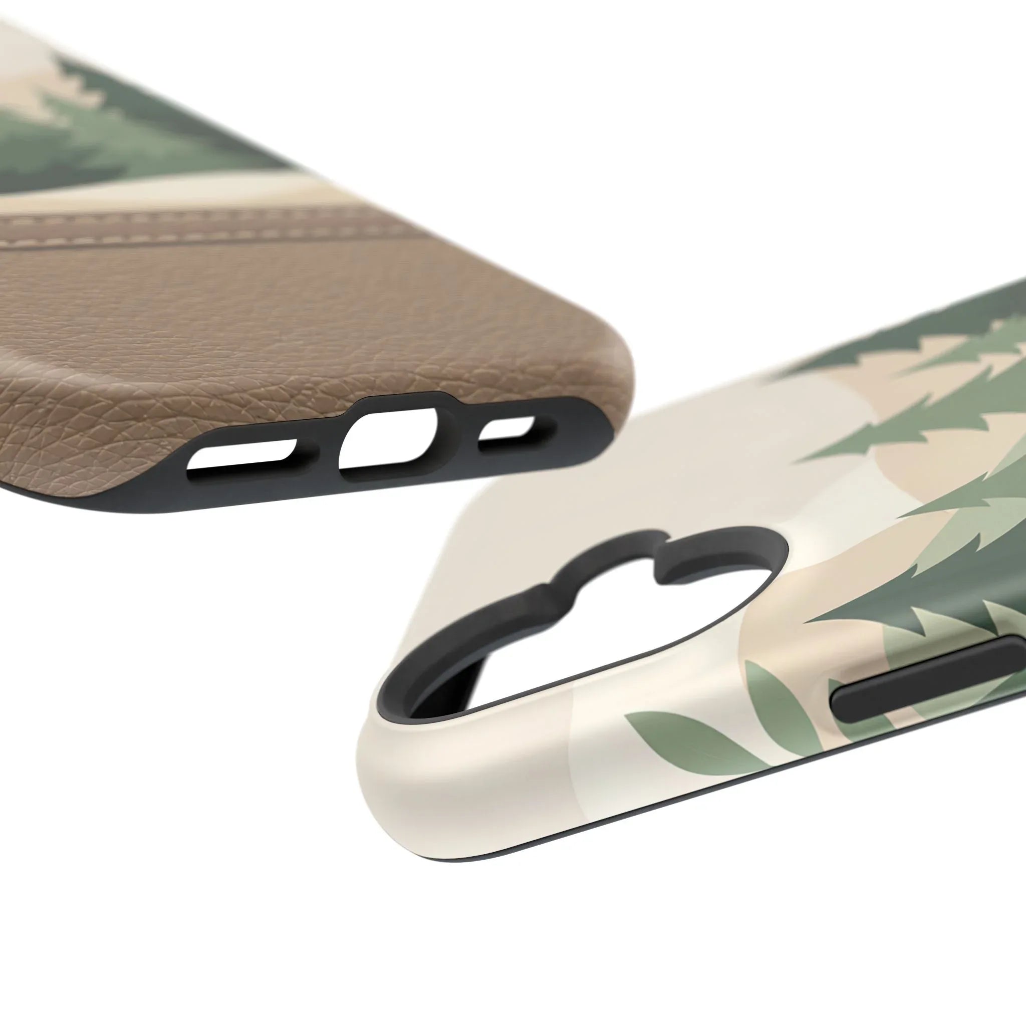 Forest Leather Phone Case for iPhone 11-17 and Galaxy S21-S25 - KARARMDESIGN