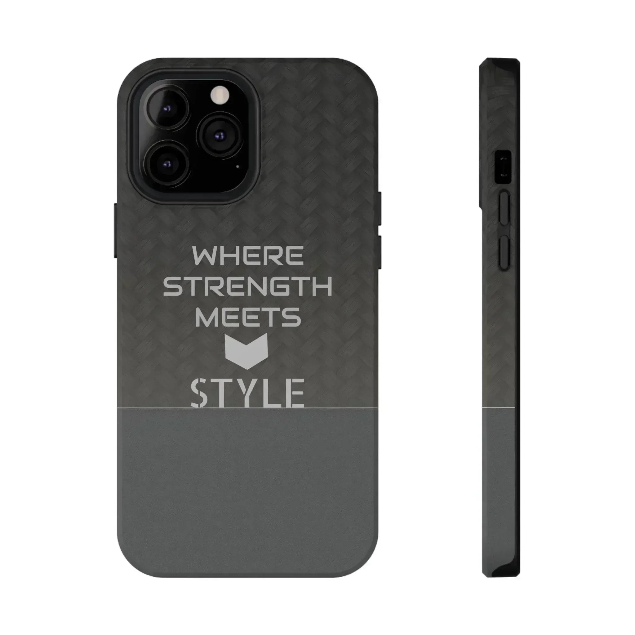 Gray Carbon Phone Case for iPhone 12-16 and Galaxy S21-S22 - KARARMDESIGN