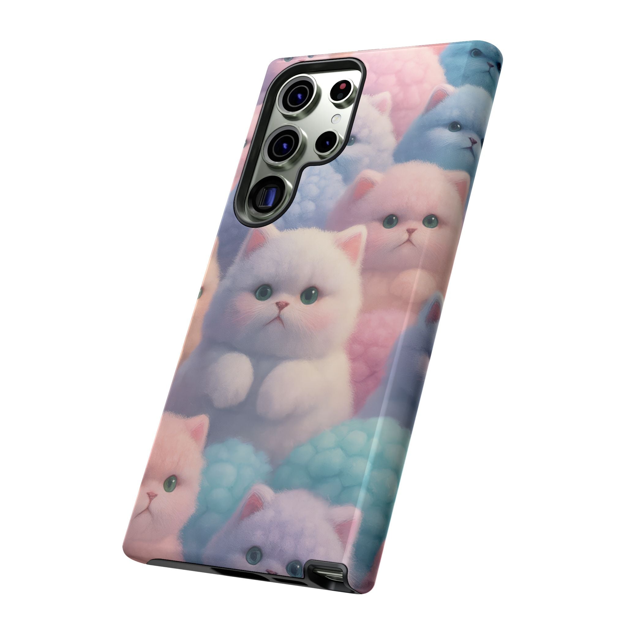 Pastel Kitten Phone Case for iPhone 8-17 and Samsung Galaxy S10-S25 Models - KARARMDESIGN