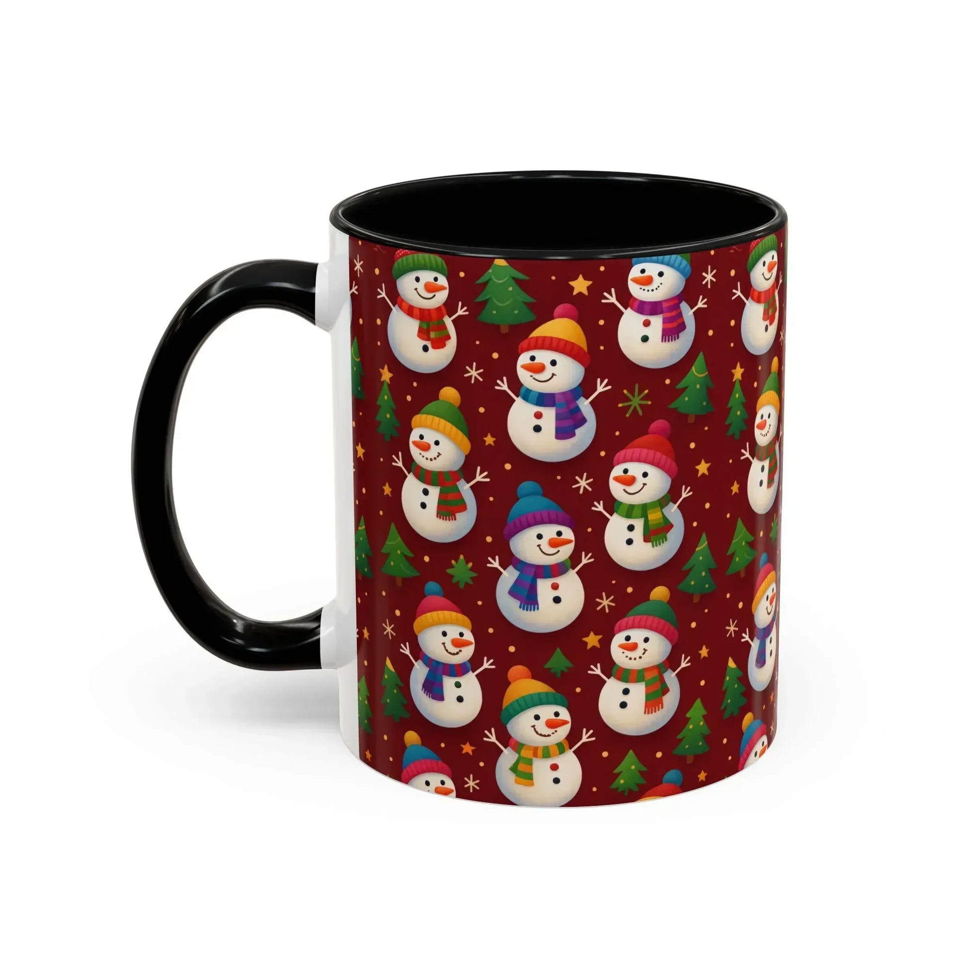 Festive Snowman Parade Accent Coffee Mug (11oz) - KARARMDESIGN