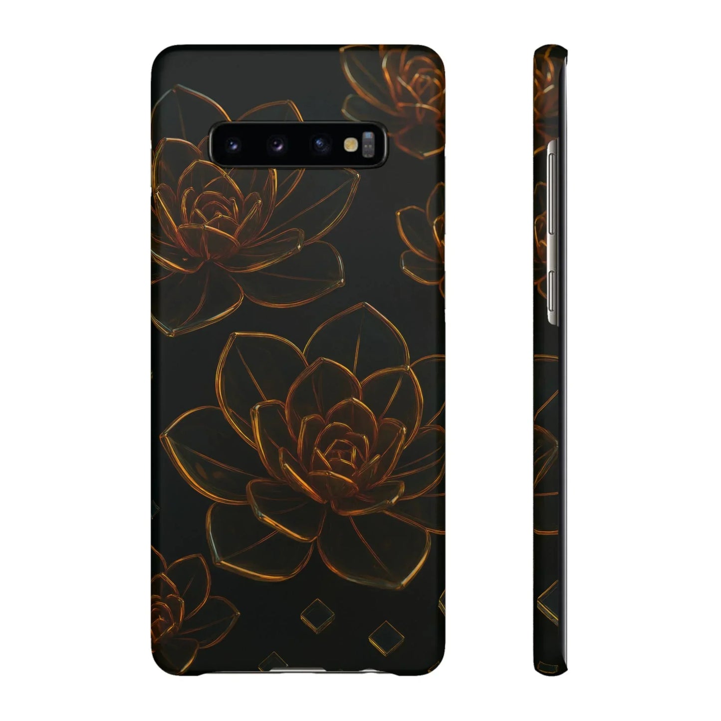 Glass Flower Phone Case for iPhone 7-16 and Galaxy S10-S24 Models