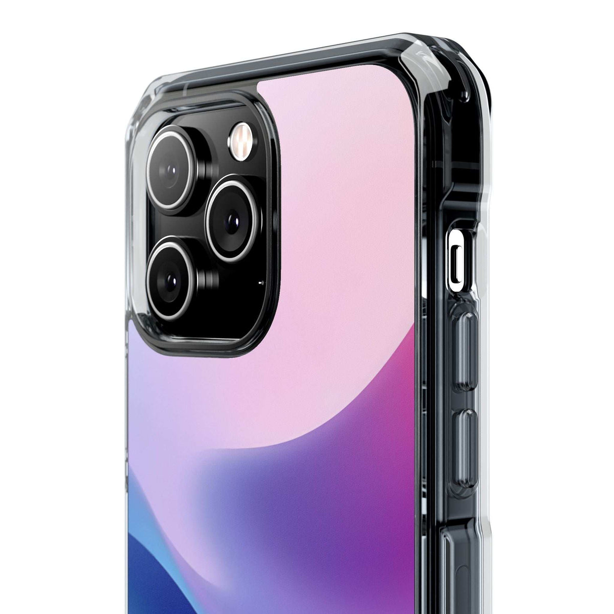 Pastel wave phone case with clear shockproof bumper and side button cutout