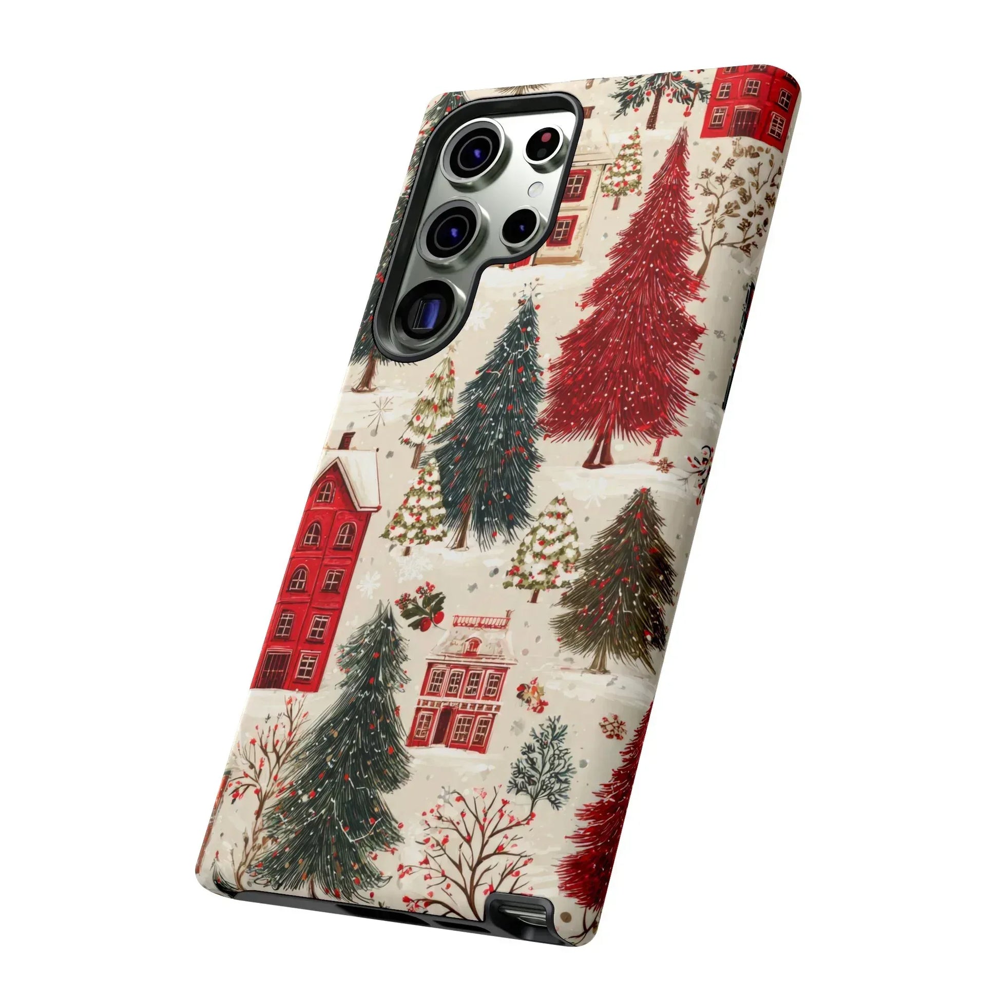 Cozy Winter Village Phone Case for iPhone 11-17 and Galaxy S10-S25 - KARARMDESIGN