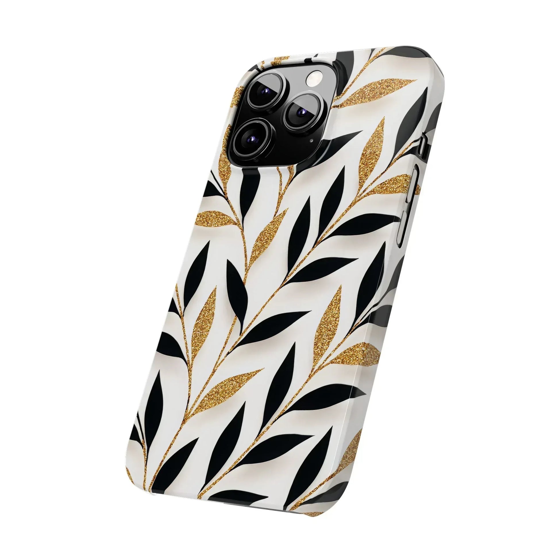 Botanical Gold Leaf Phone Case for iPhone 11-17 - KARARMDESIGN