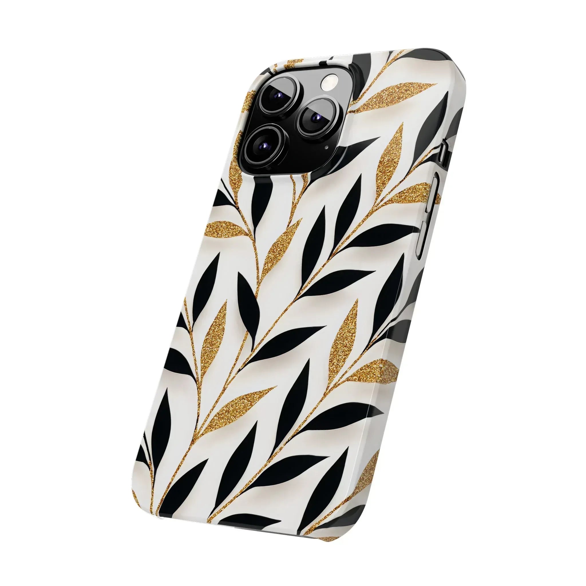 Botanical Gold Leaf Phone Case for iPhone 11-17 - KARARMDESIGN