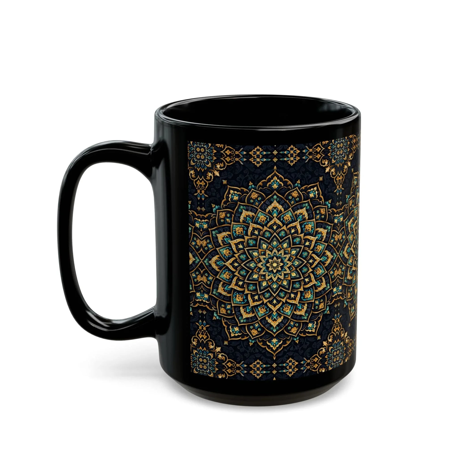Ornate Mandala Mug - Black Mug (11oz, 15oz) - KARARMDESIGN