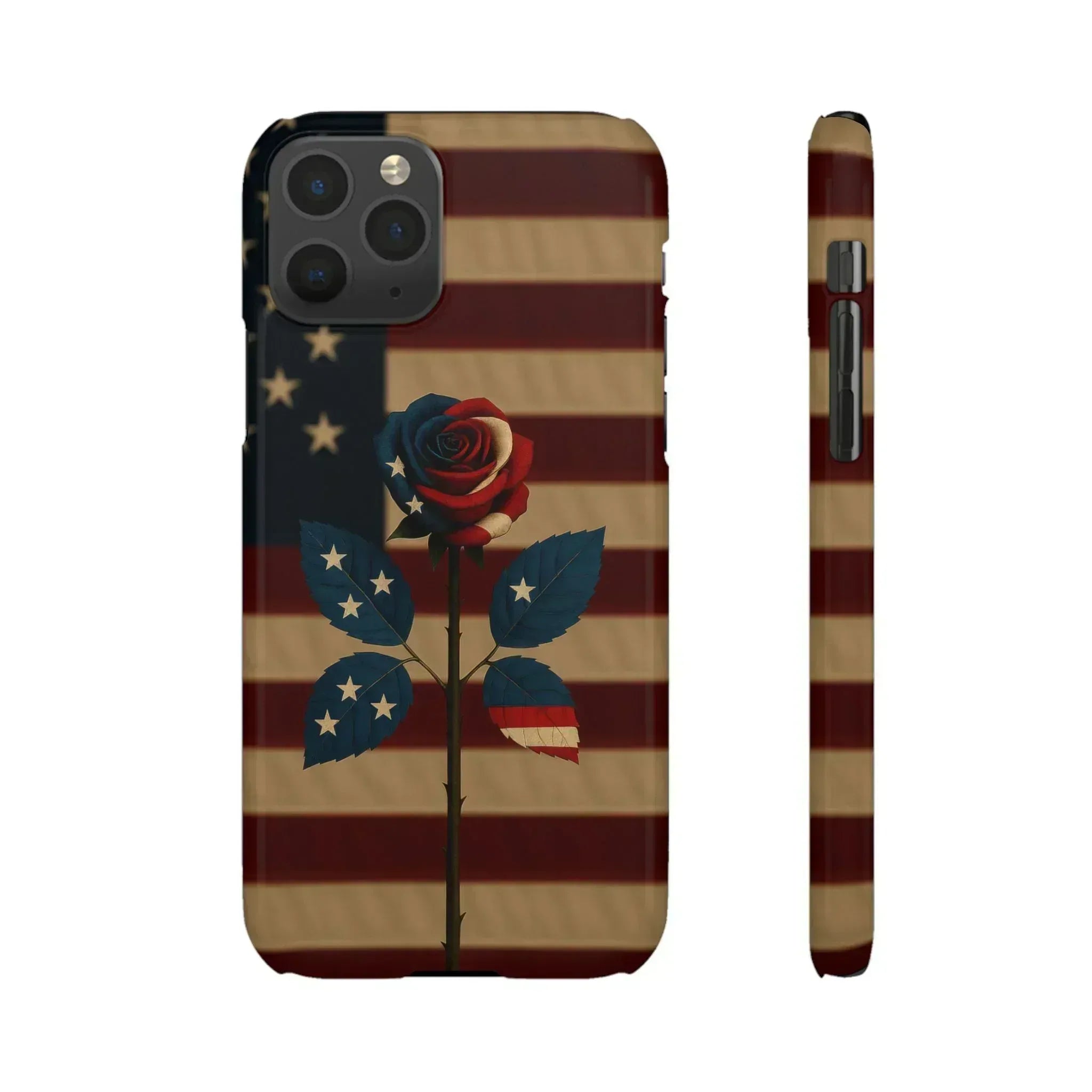 American Rose Flag Phone Case for iPhone 8-16 and Galaxy S10-S24 - KARARMDESIGN