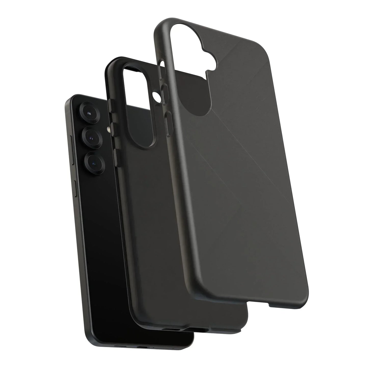 Matte Black Diagonal Line Phone Case for iPhone 8-16 and Galaxy S10-S25 Models - KarArmDesign