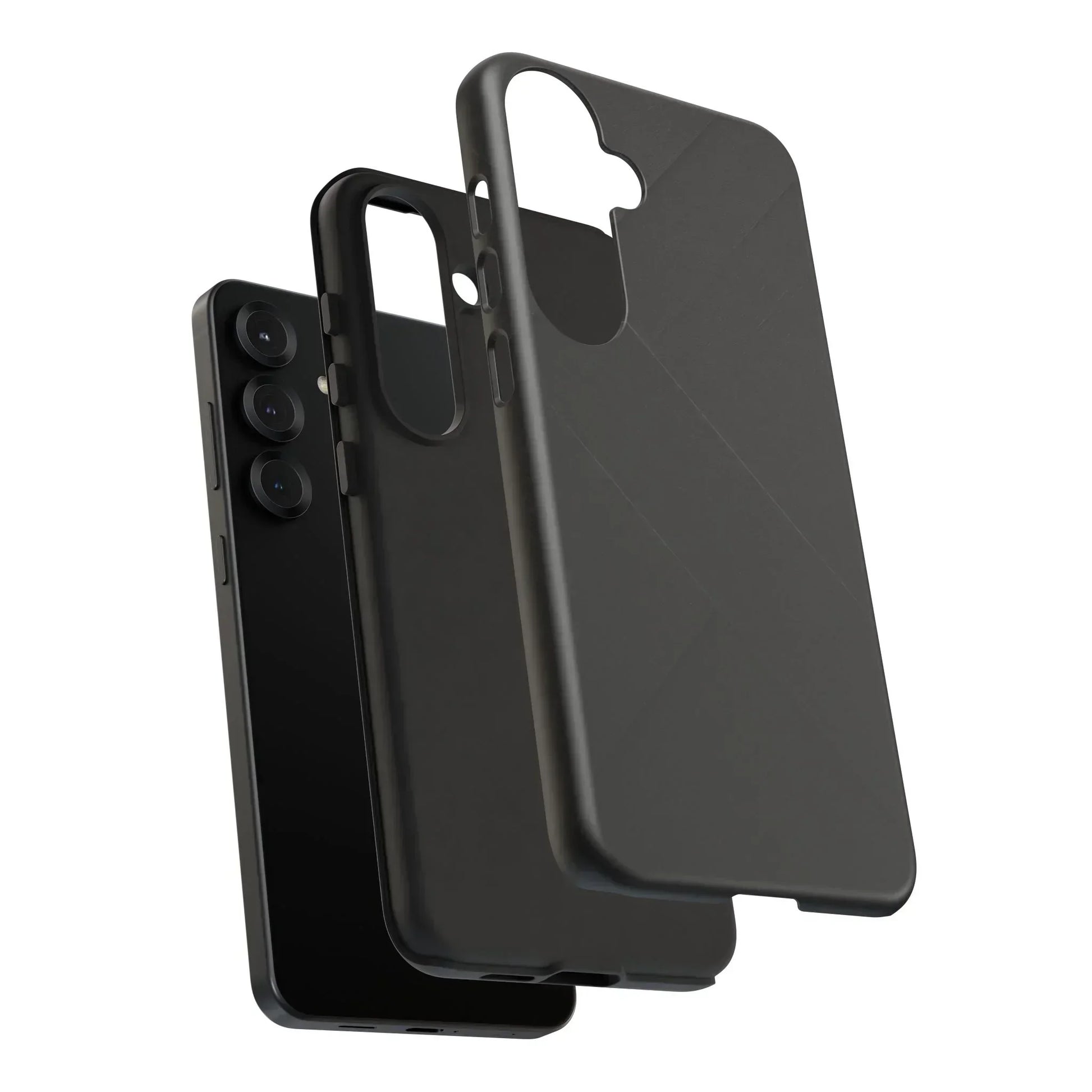 Matte Black Diagonal Line Phone Case for iPhone 8-16 and Galaxy S10-S25 Models - KarArmDesign