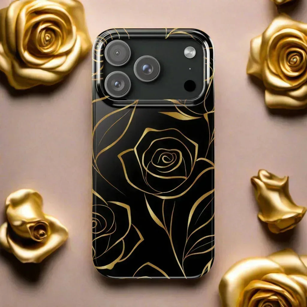 Golden Roses Phone Case for iPhone 15-17 - KARARMDESIGN