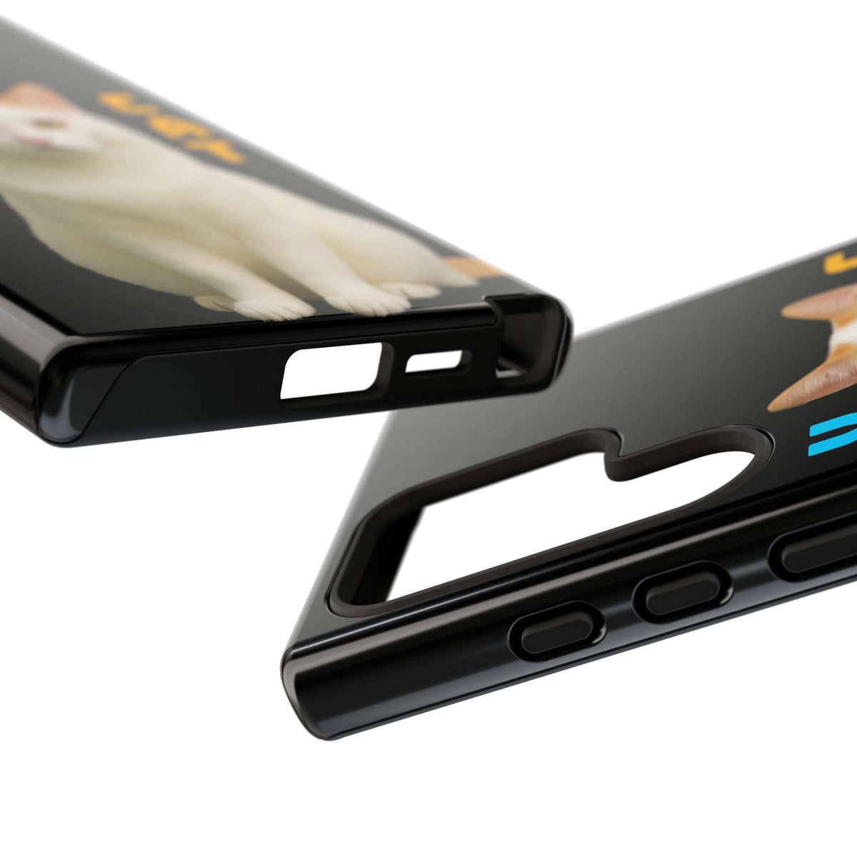 Black phone case bottom edge with cutouts for speaker and charging port