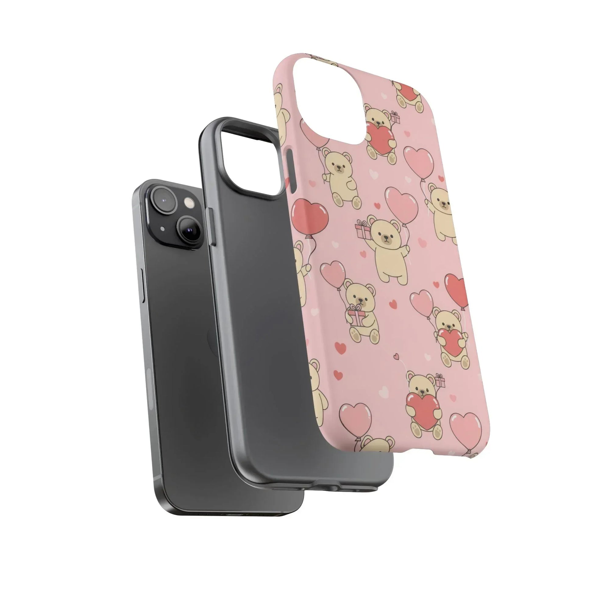 Teddy's Valentine Parade Phone Case for iPhone 11-17 and Galaxy S21-S25 - KARARMDESIGN