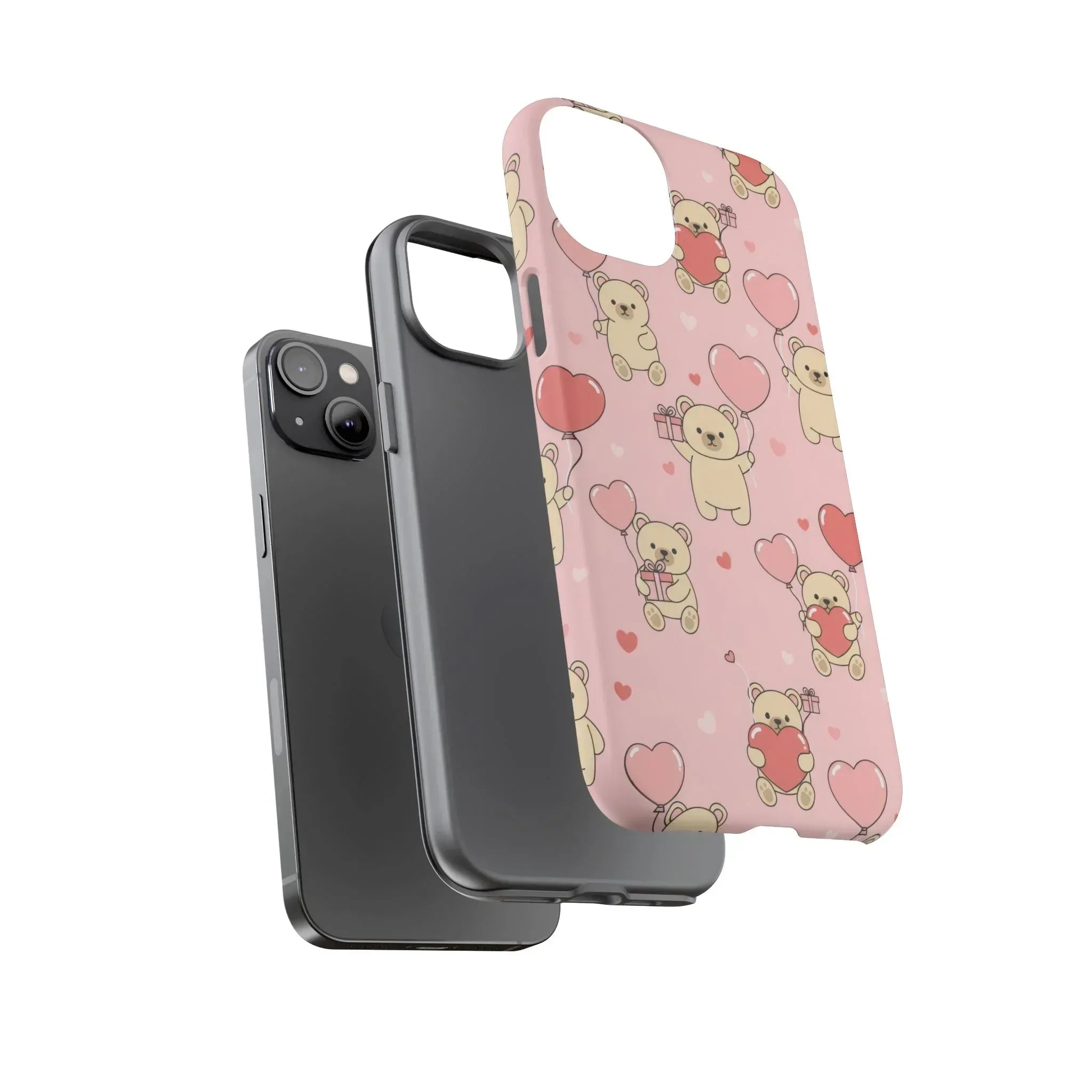 Teddy's Valentine Parade Phone Case for iPhone 11-17 and Galaxy S21-S25 - KARARMDESIGN