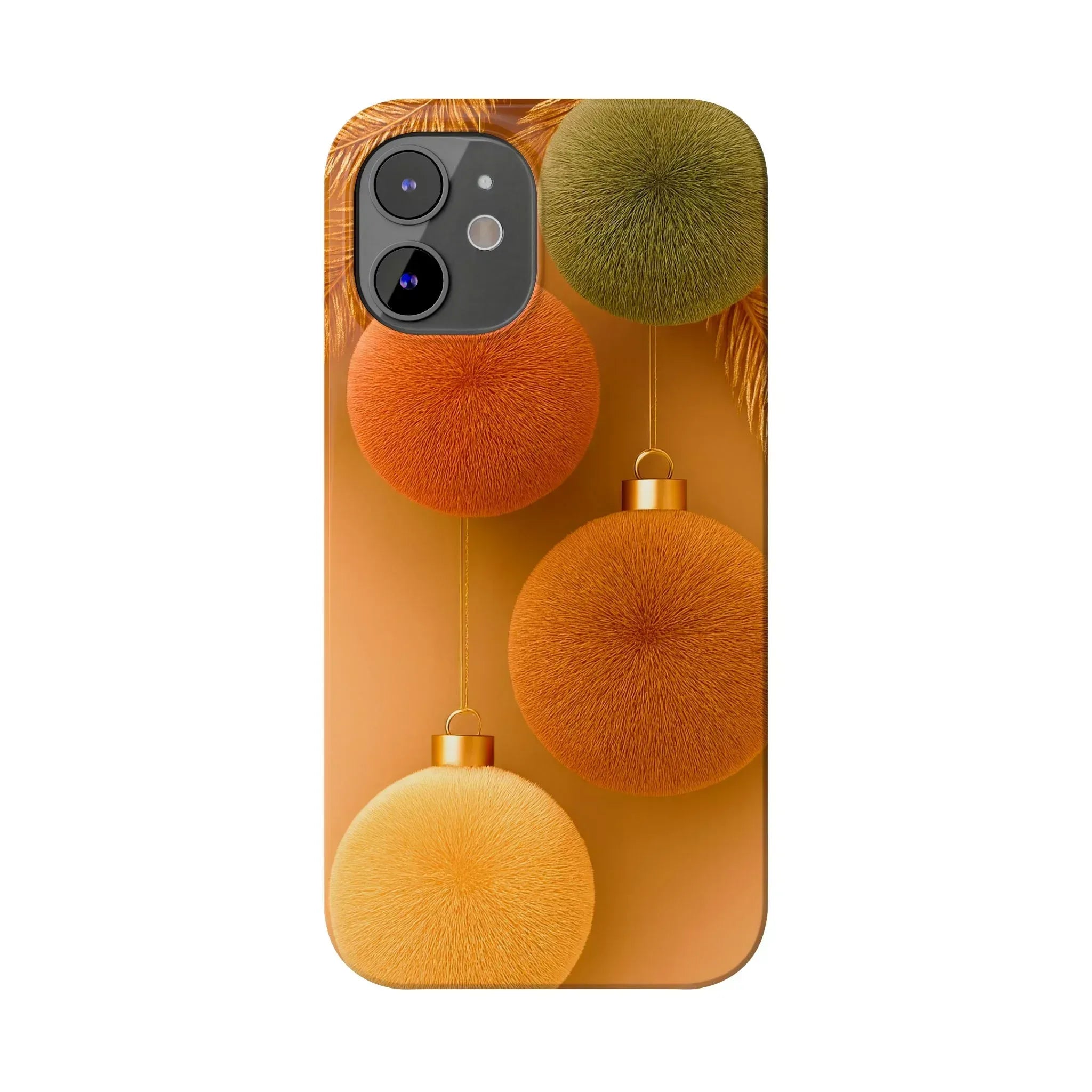 Golden Fuzz Ornaments Phone Case for iPhone 11-17 - KARARMDESIGN
