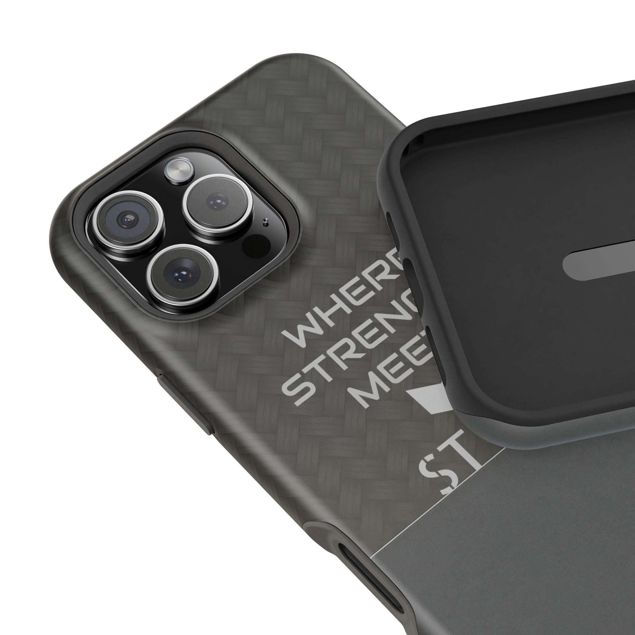 Gray Carbon Phone Case for iPhone 12-16 and Galaxy S21-S22
