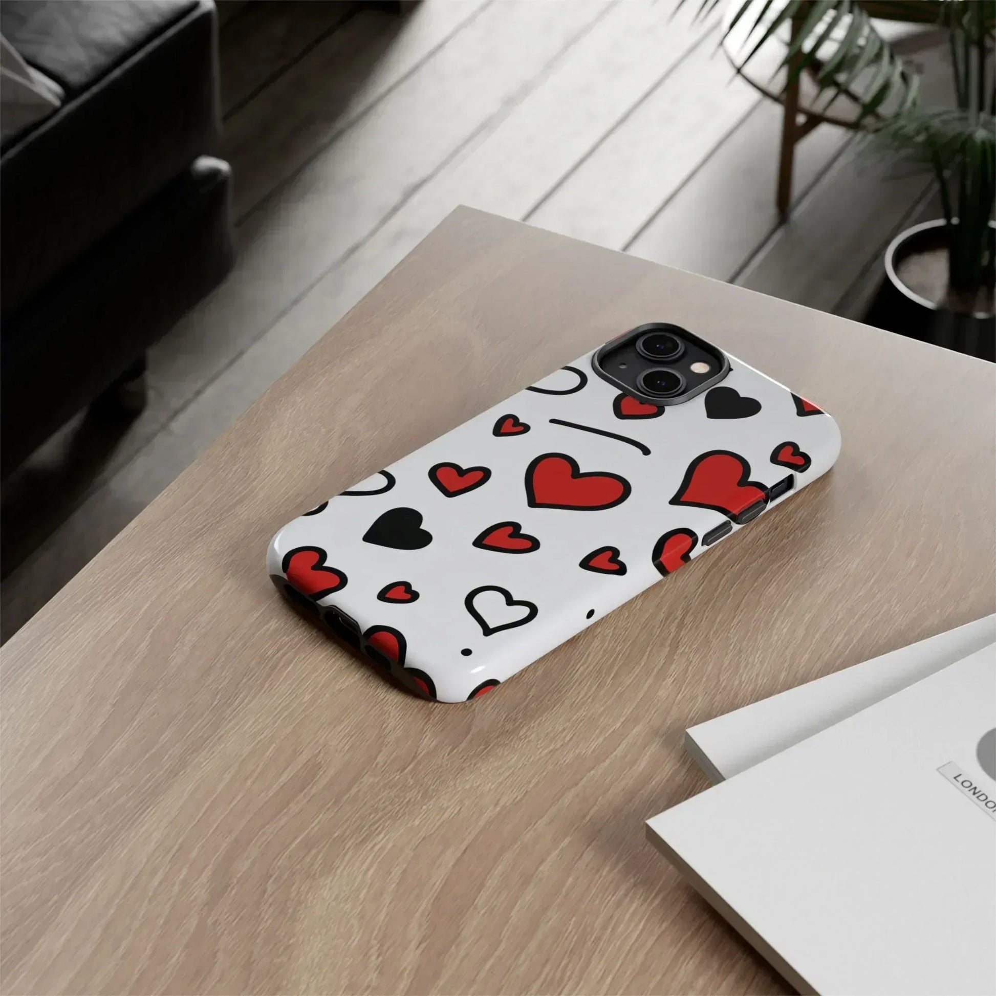 Scattered Hearts Phone Case for iPhone 11-17 and Galaxy S10-S25 - KARARMDESIGN