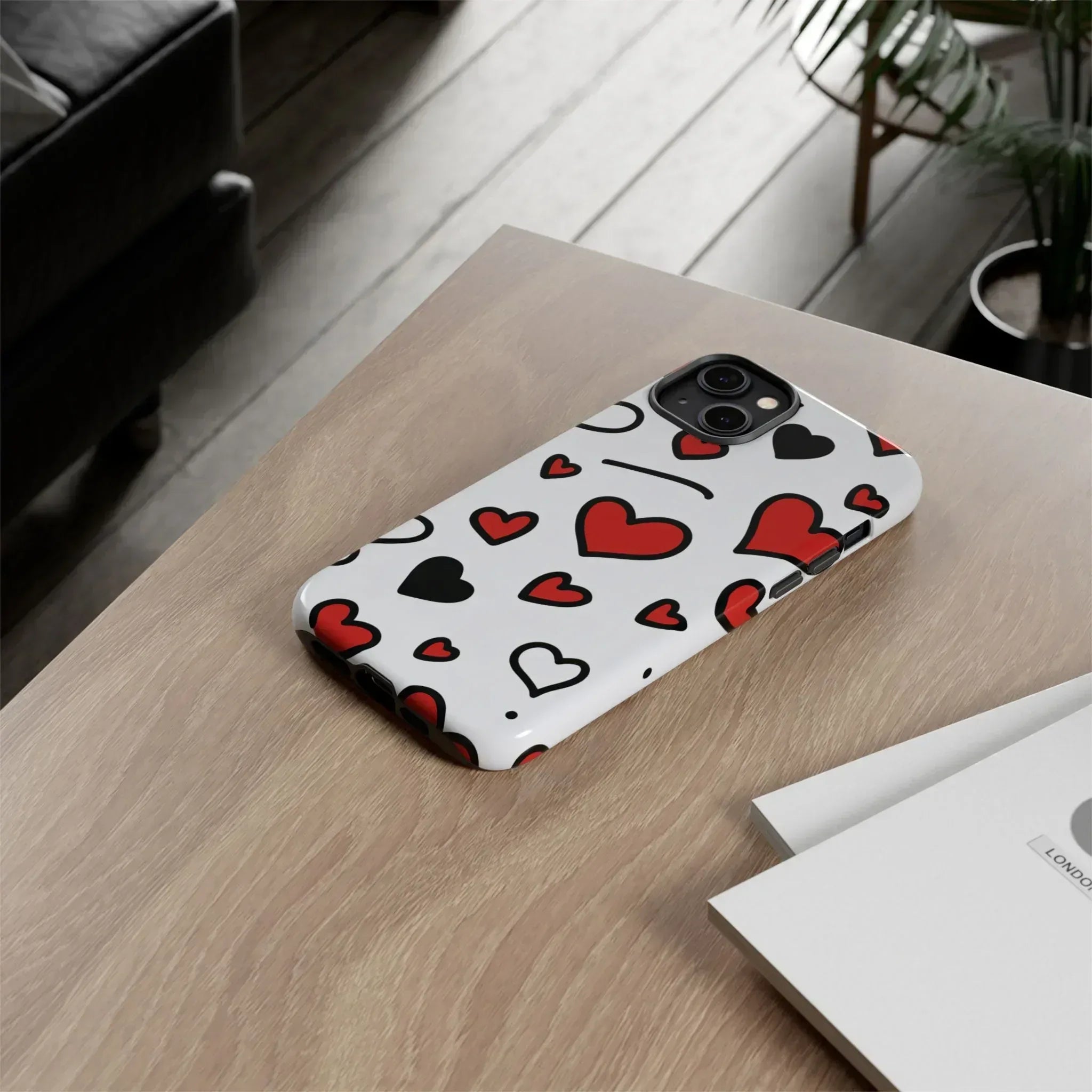 Scattered Hearts Phone Case for iPhone 11-17 and Galaxy S10-S25 - KARARMDESIGN