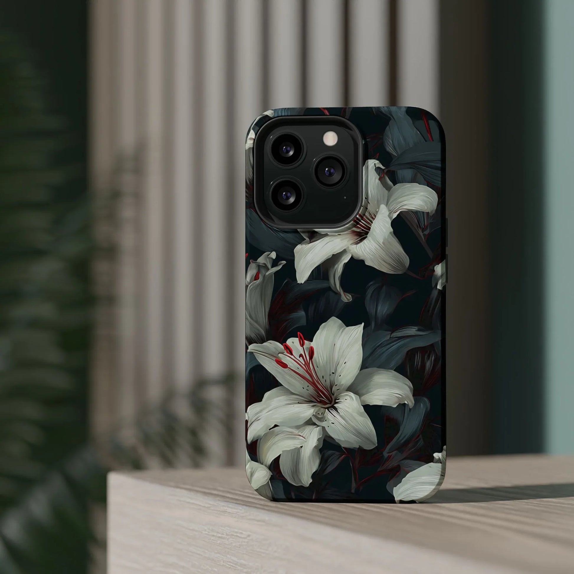 White Lily Floral Phone Case for iPhone 13-17 - KARARMDESIGN