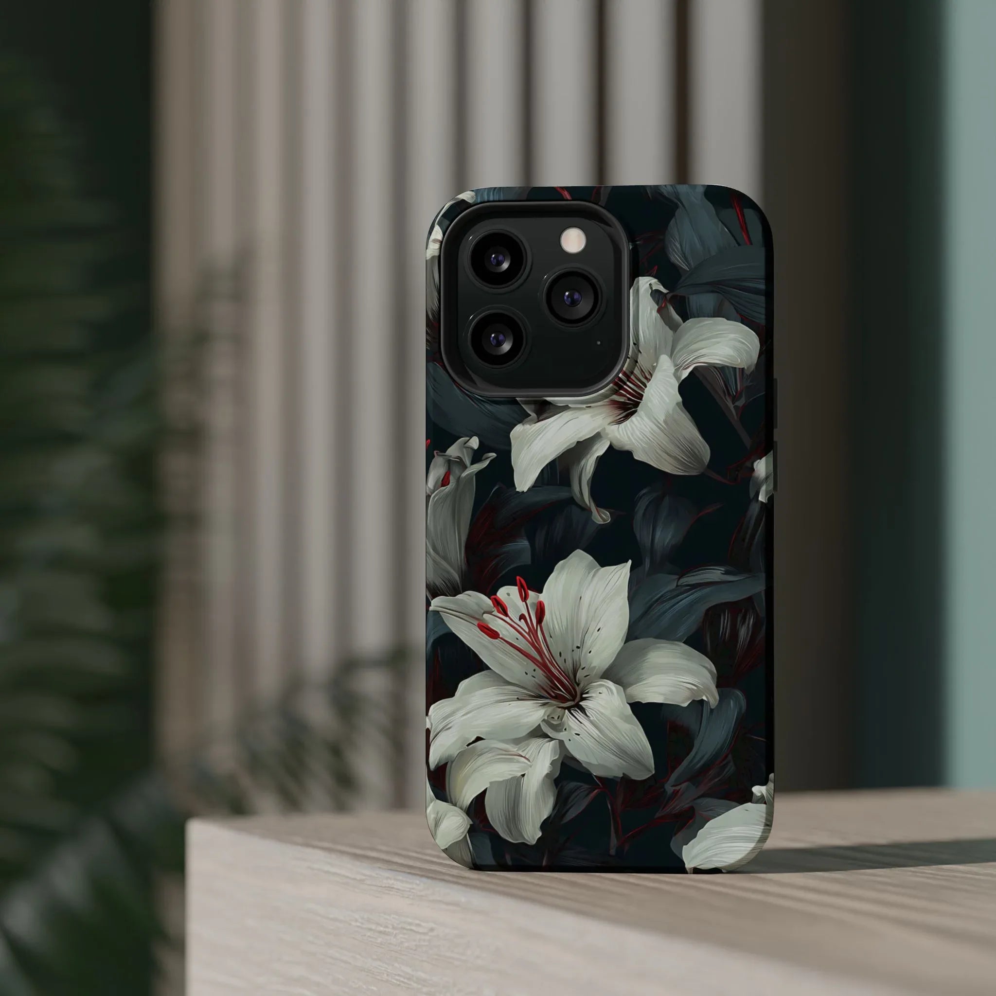 White Lily Floral Phone Case for iPhone 13-17 - KARARMDESIGN