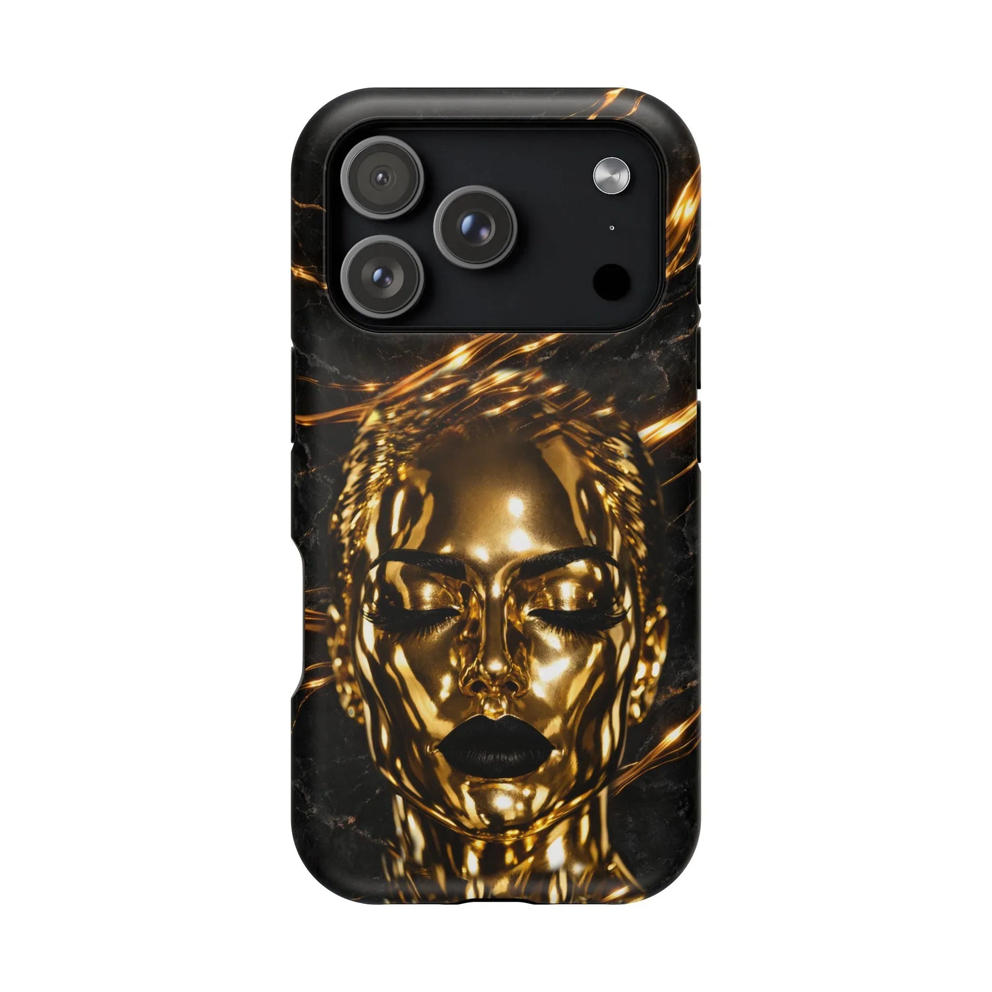 Luxury Gold Portrait Phone Case for iPhone 11-17 and Galaxy S21-S25 - KARARMDESIGN