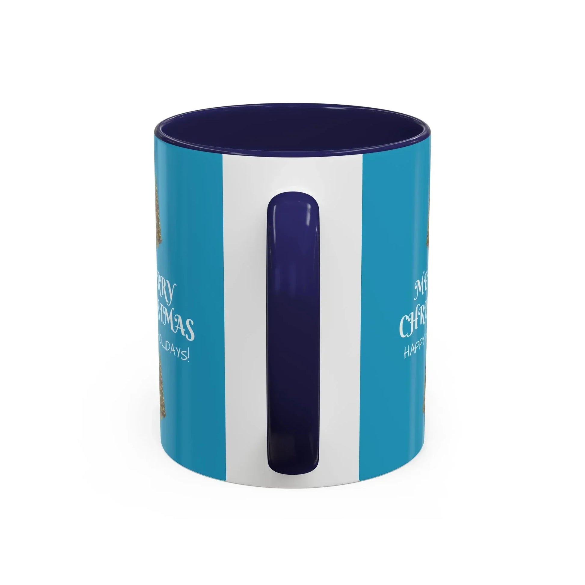 Merry Christmas and Happy Holidays Mug - Accent Coffee Mug (11, 15oz) - KARARMDESIGN