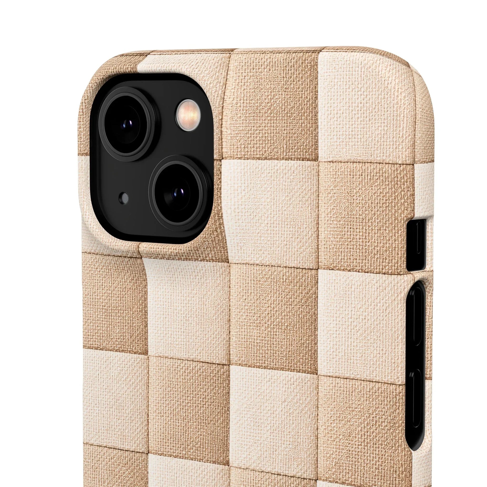 Beige Woven Phone Case for iPhone 11-17 and Galaxy S20-S25 - KARARMDESIGN