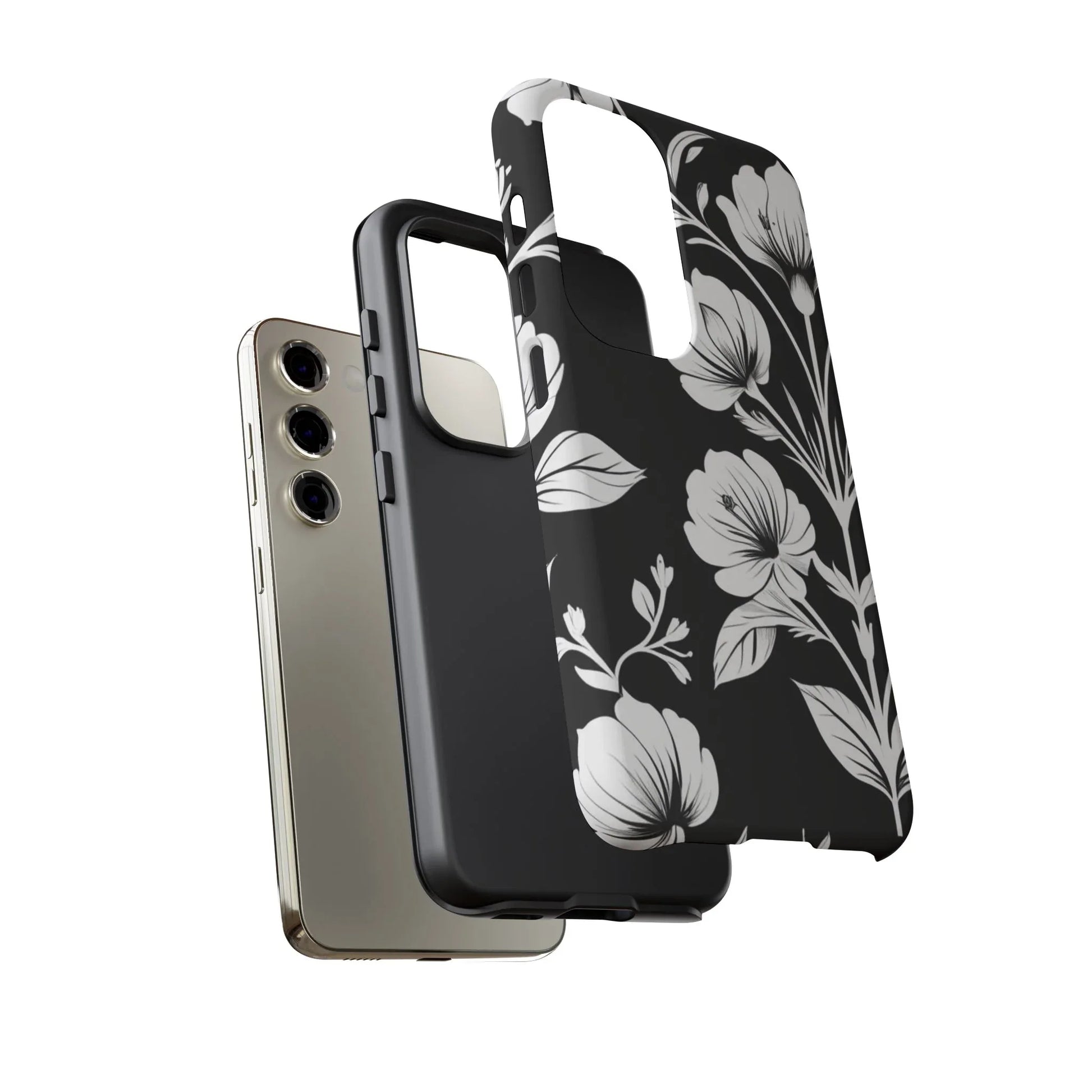 Elegant Floral Phone Case for Galaxy S20-S25 - KARARMDESIGN