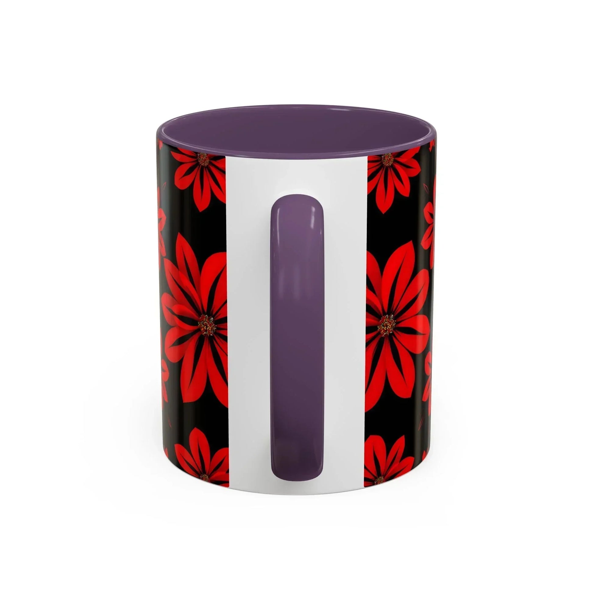 Accent Red Floral Coffee Mug – 11oz & 15oz - KarArmDesign