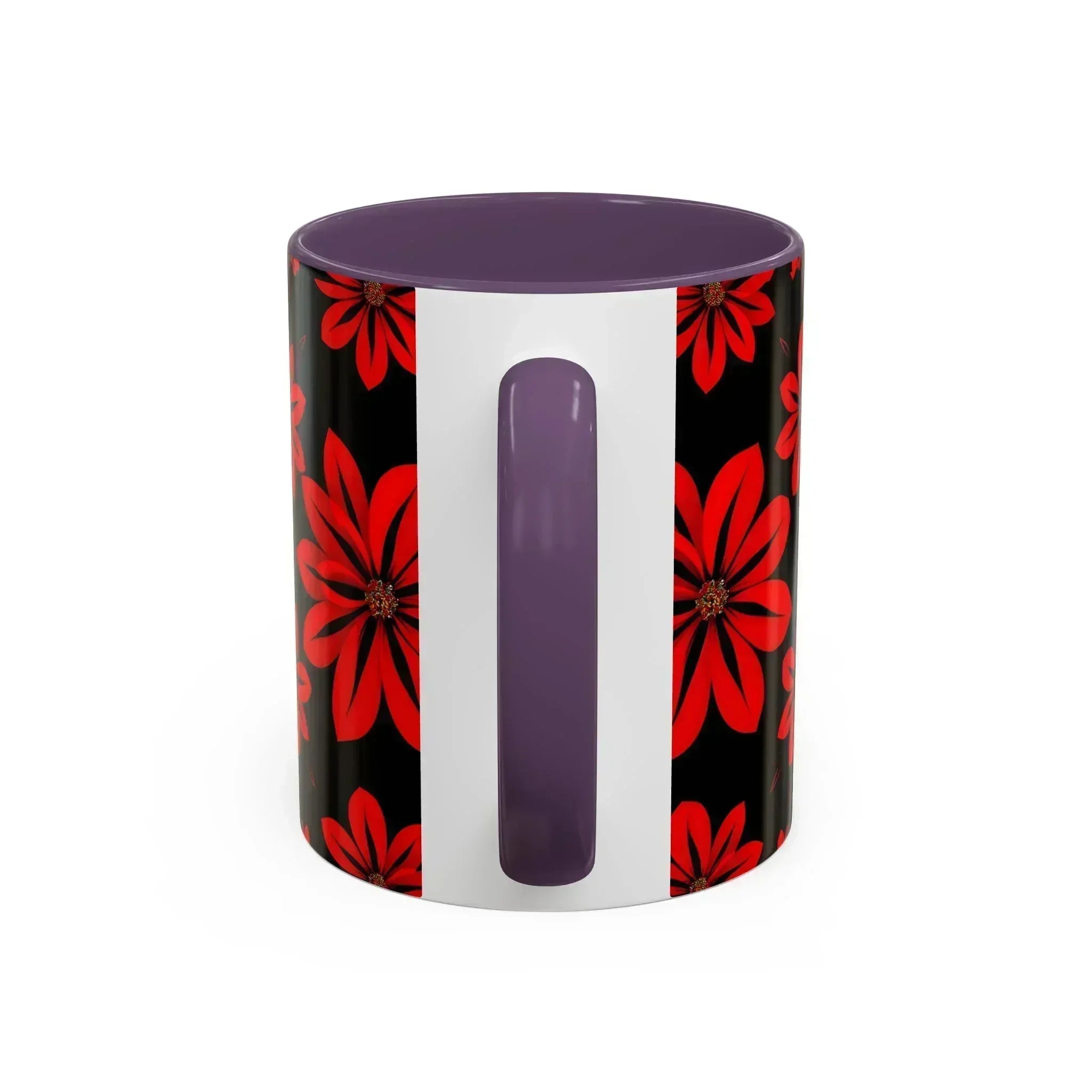 Accent Red Floral Coffee Mug – 11oz & 15oz - KARARMDESIGN
