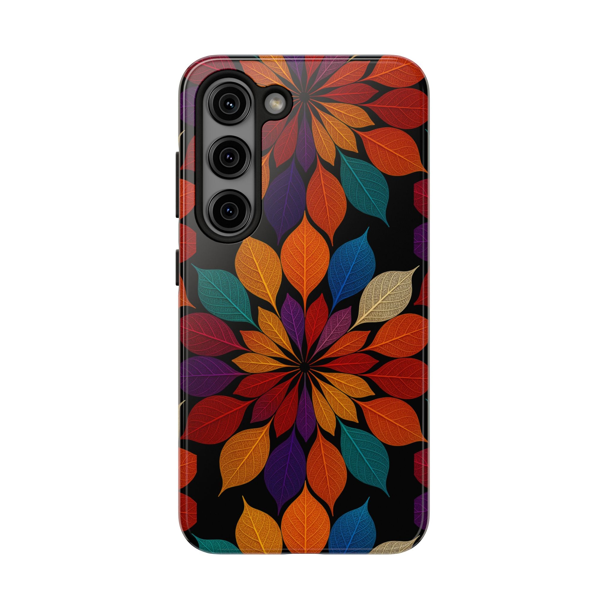 Leaf Mandala Phone Case for iPhone 11–17 & Galaxy S21–S26
