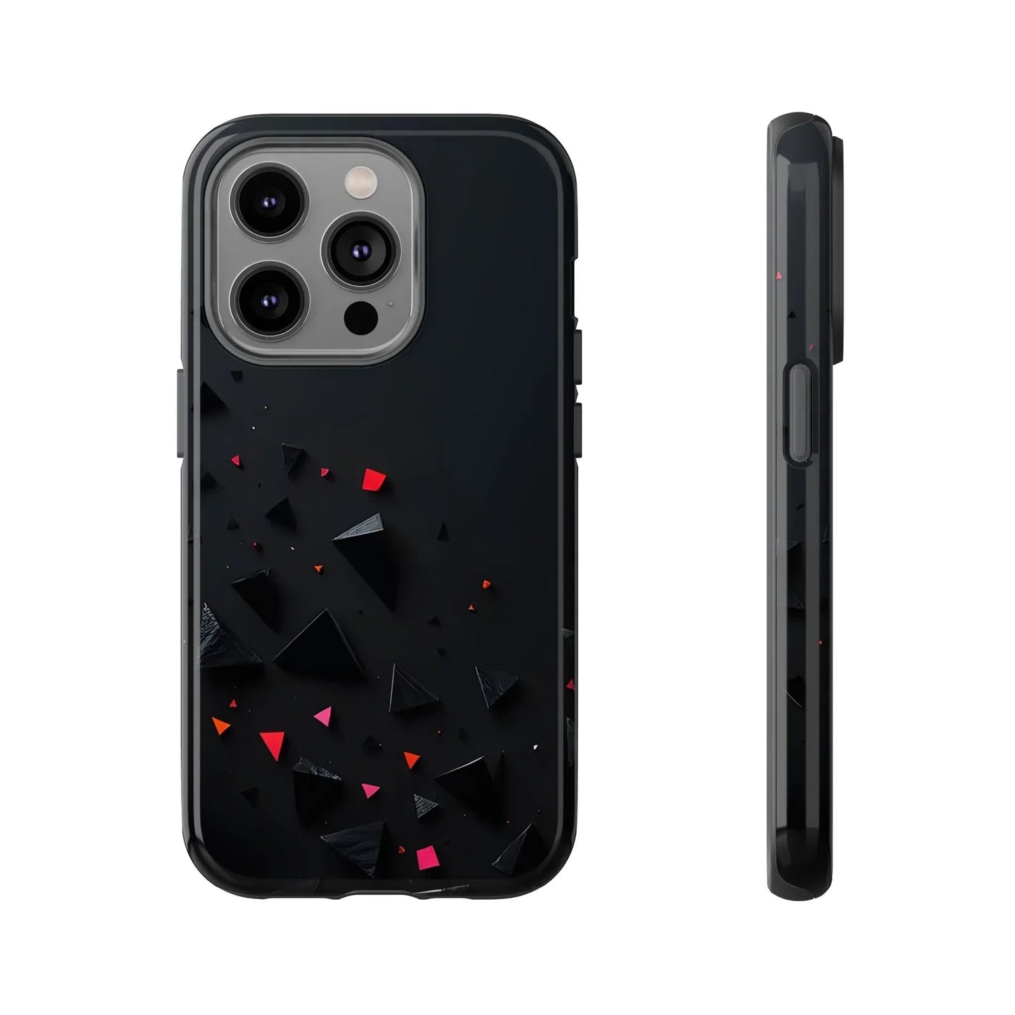 Black and Red Neon Phone Case for iPhone 8-16 and Pixel up to 9 Models - KarArmDesign
