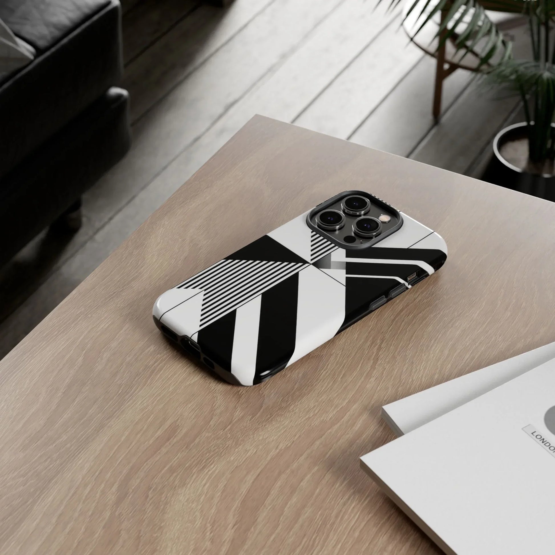 Monochrome Tough Phone Case for iPhone 11-16 and Galaxy S20–S25 - KARARMDESIGN
