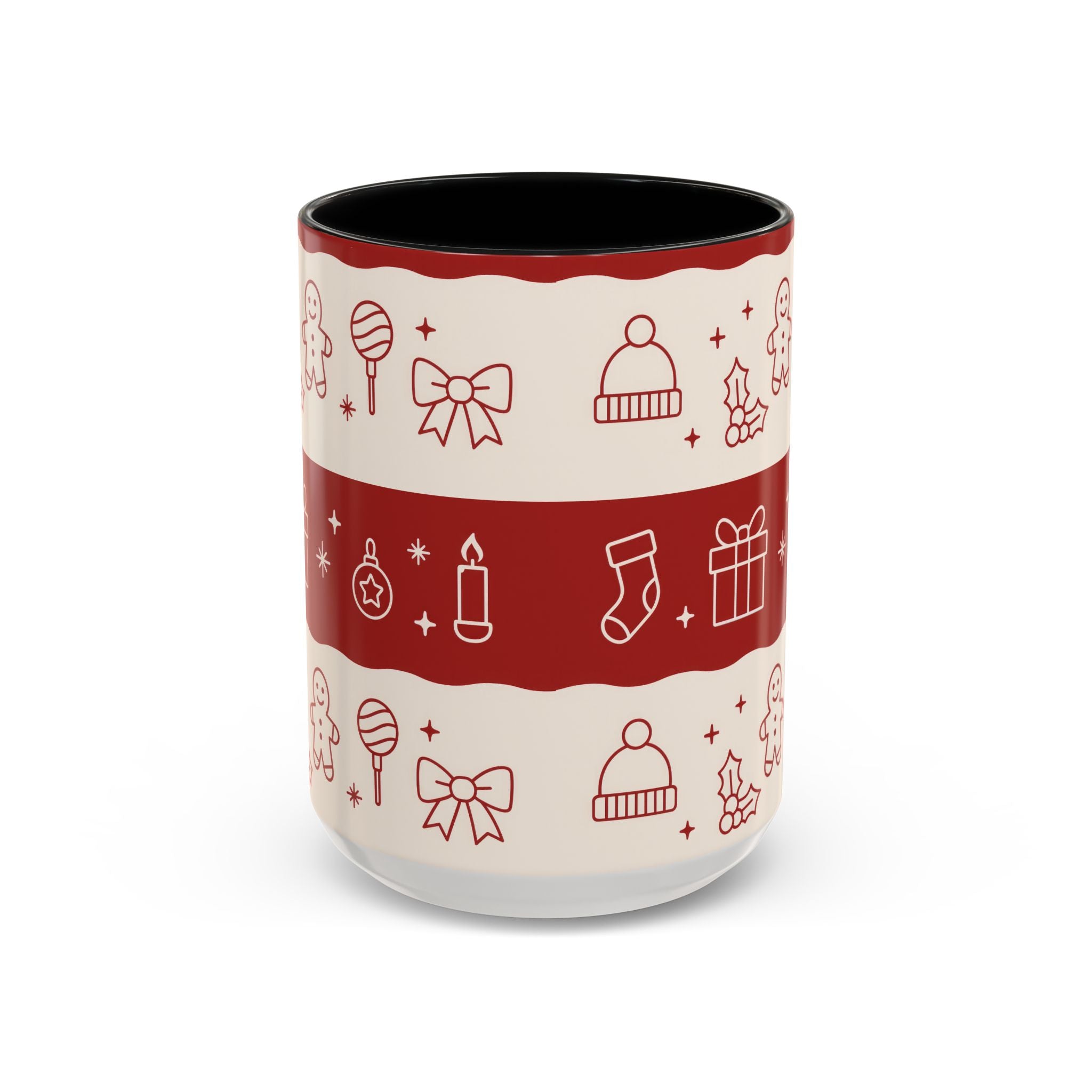 Holiday Cheer Icons Mug - Accent Coffee Mug (11, 15oz)