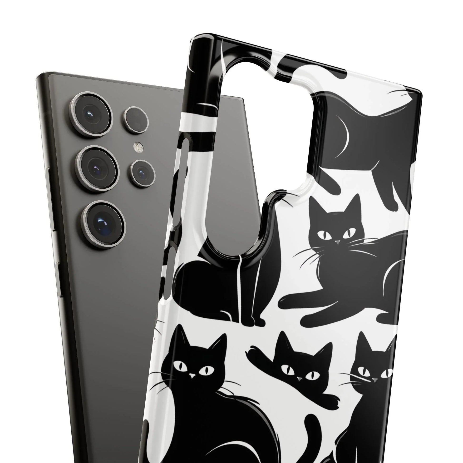 Black Cats Phone Case for iPhone 11-17 and Galaxy S20-S25 - KARARMDESIGN