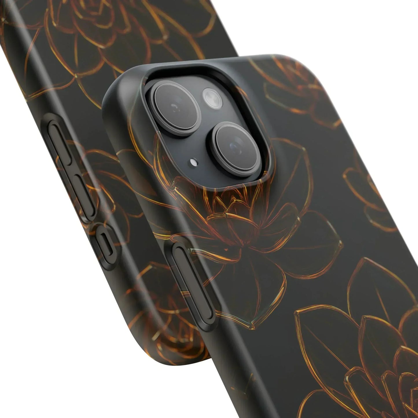 Glass Flower Phone Case for iPhone 7-16 and Galaxy S10-S24 Models
