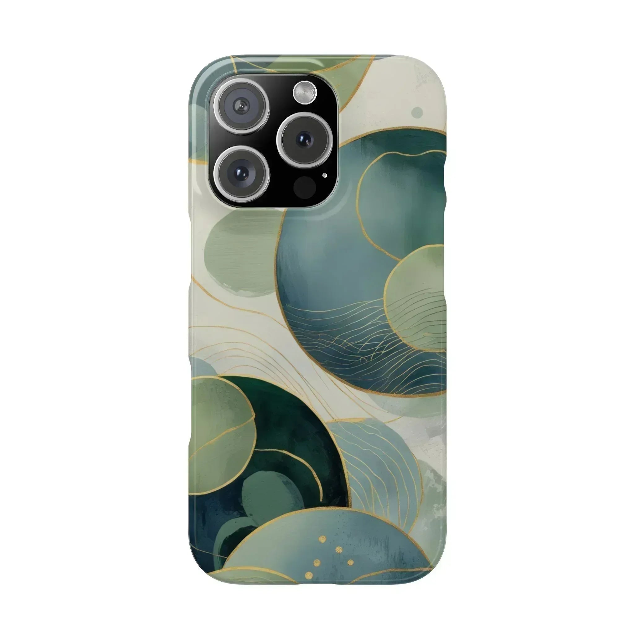 Abstract Teal Slim Phone Case for iPhone 12-16 - KARARMDESIGN