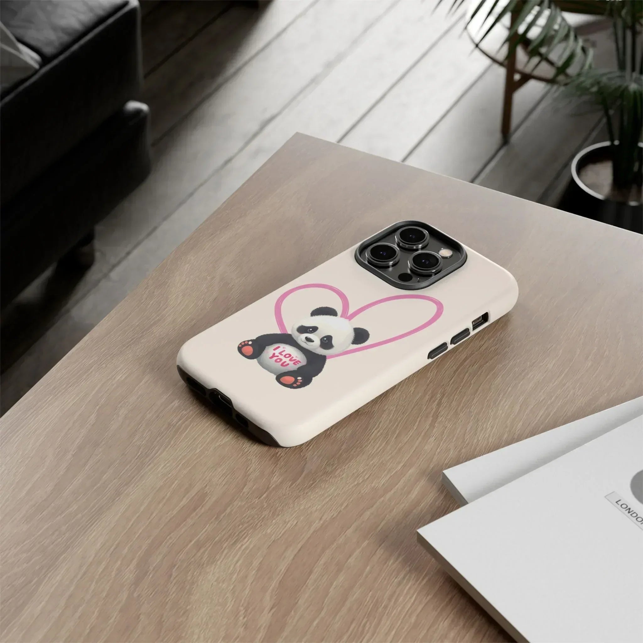 Cute Panda Heart Love Phone Case for iPhone 8-16 - KARARMDESIGN