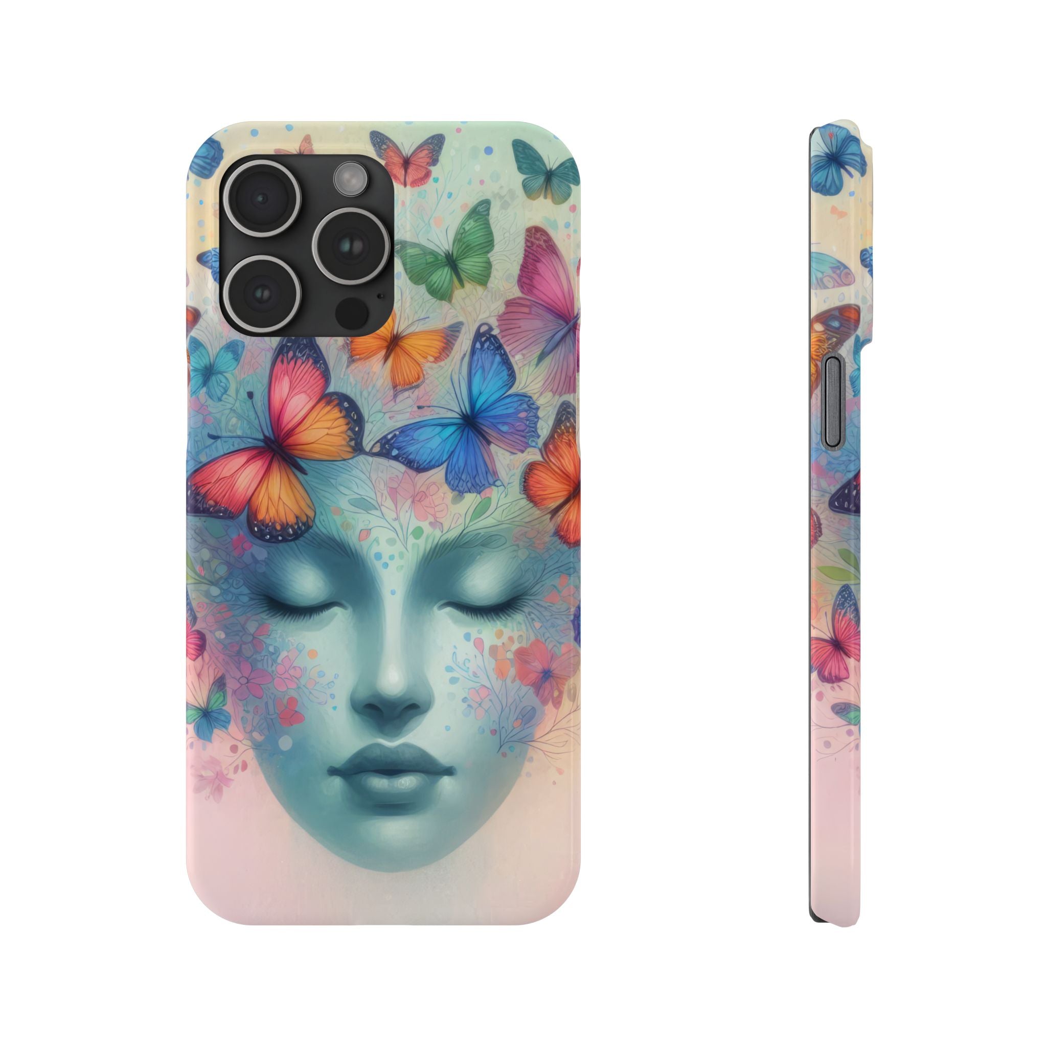 Butterfly Bloom Dreamy Woman Phone Case for iPhone 11-17