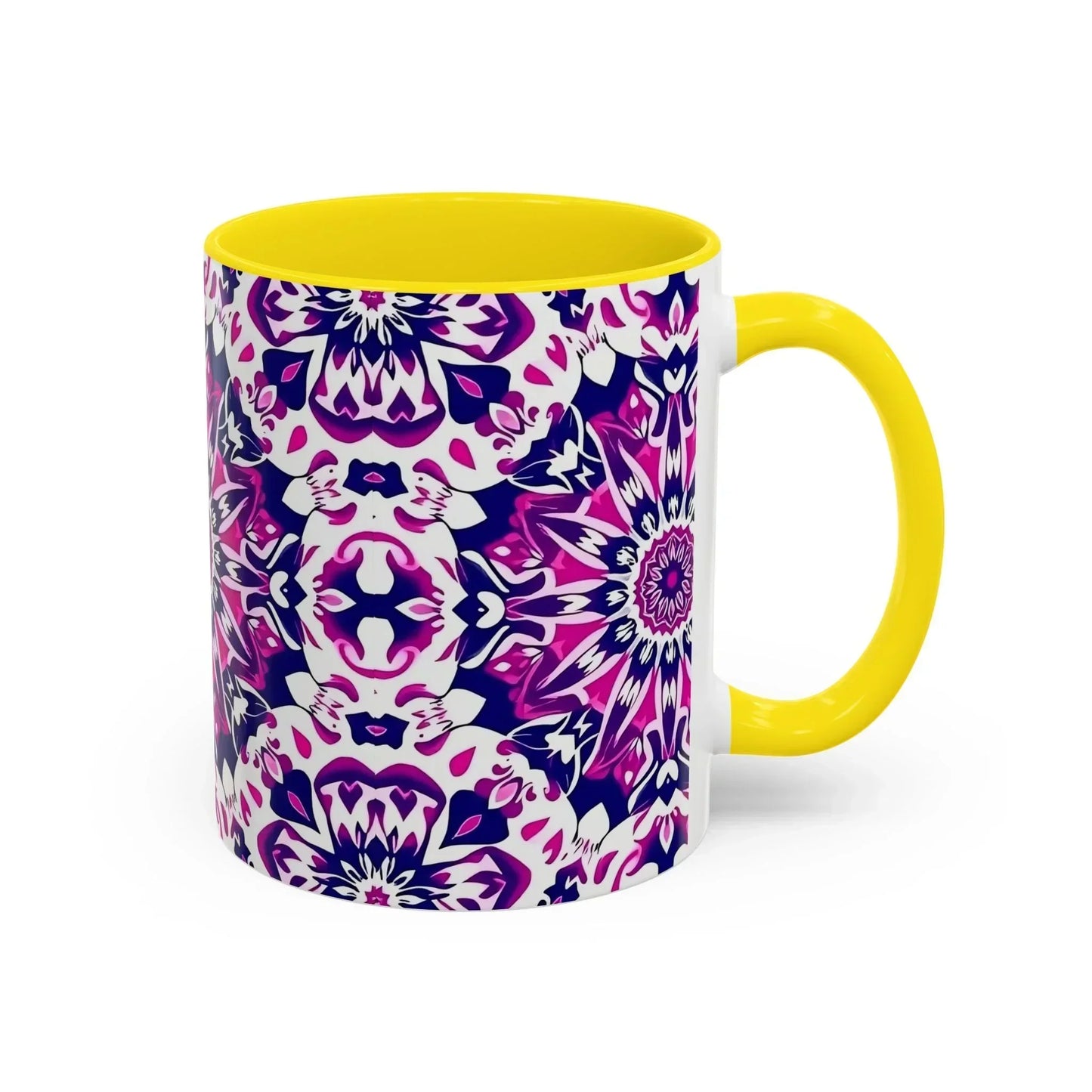 Vibrant Mandala Burst Ceramic Coffee Mug -11 & 15oz - KarArmDesign