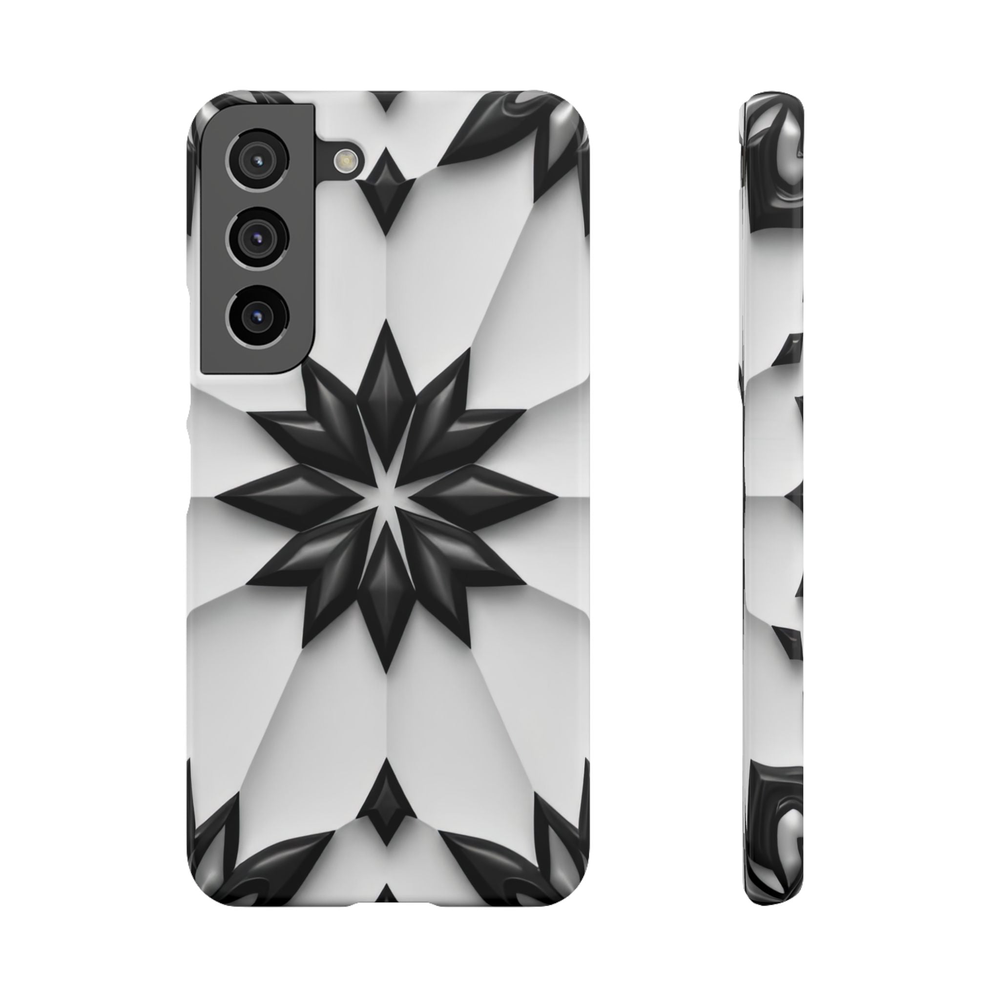 Black & White Geometric Snap Case for iPhone & Samsung Galaxy