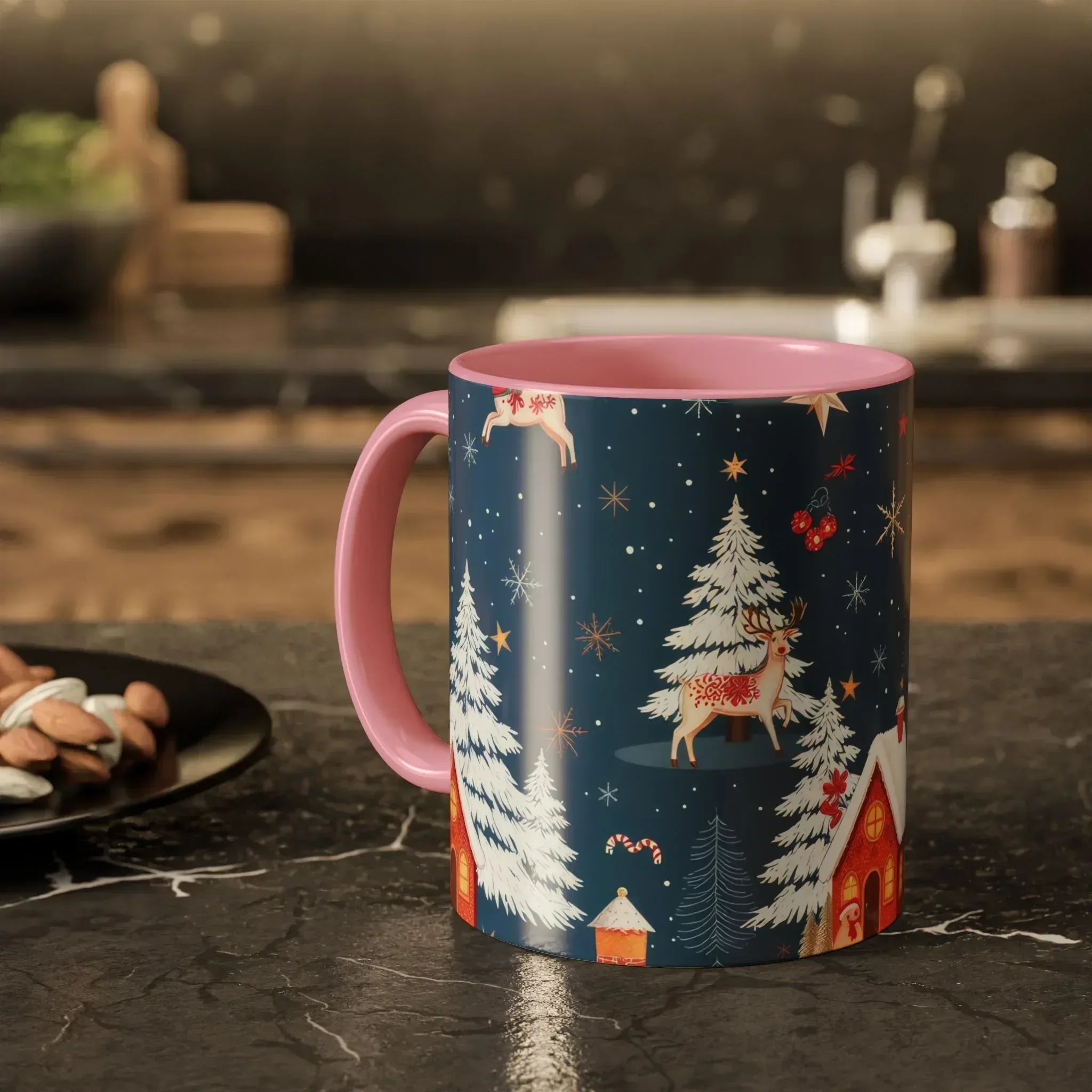 Dark Blue Christmas Mug - Colorful Mugs (11oz, 15oz) - KARARMDESIGN
