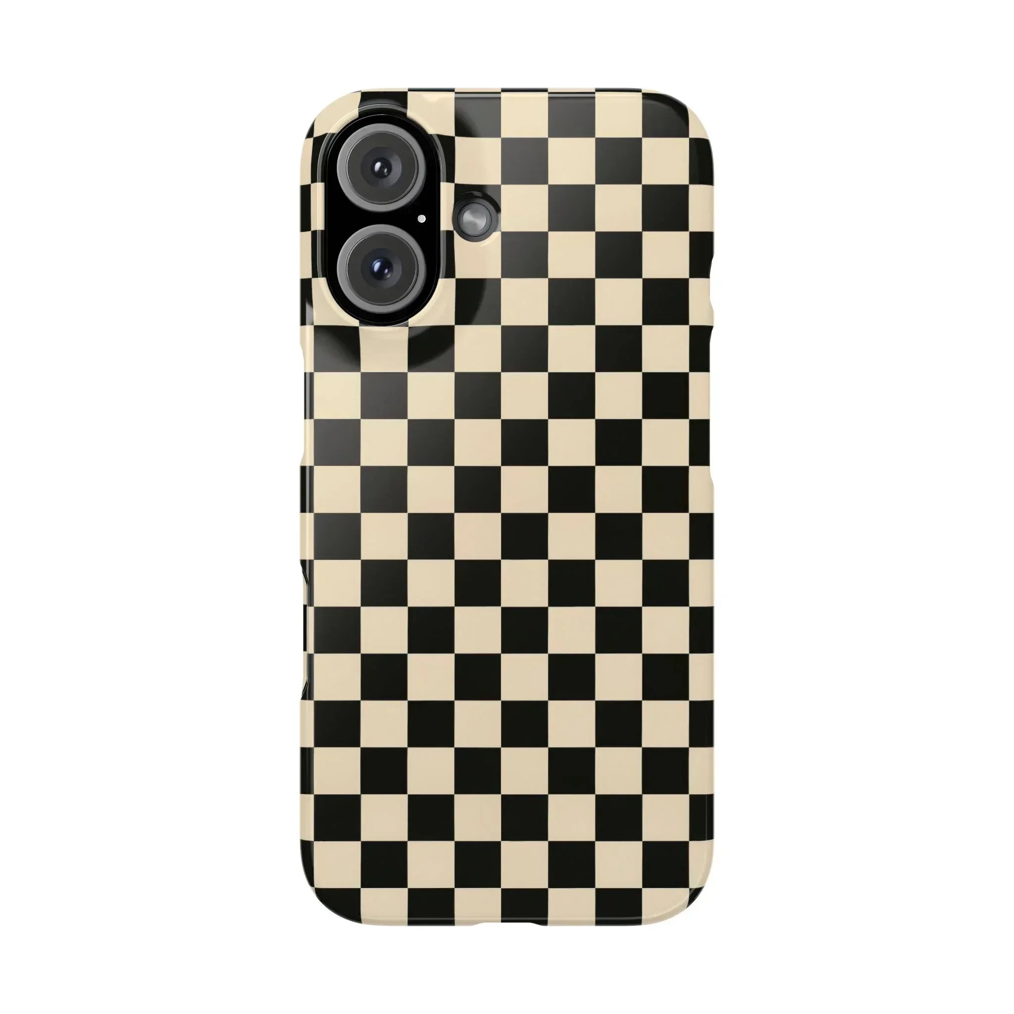 Stylish Matte Checker Phone Case for iPhone 11-17 and Galaxy S20-S25 - KARARMDESIGN