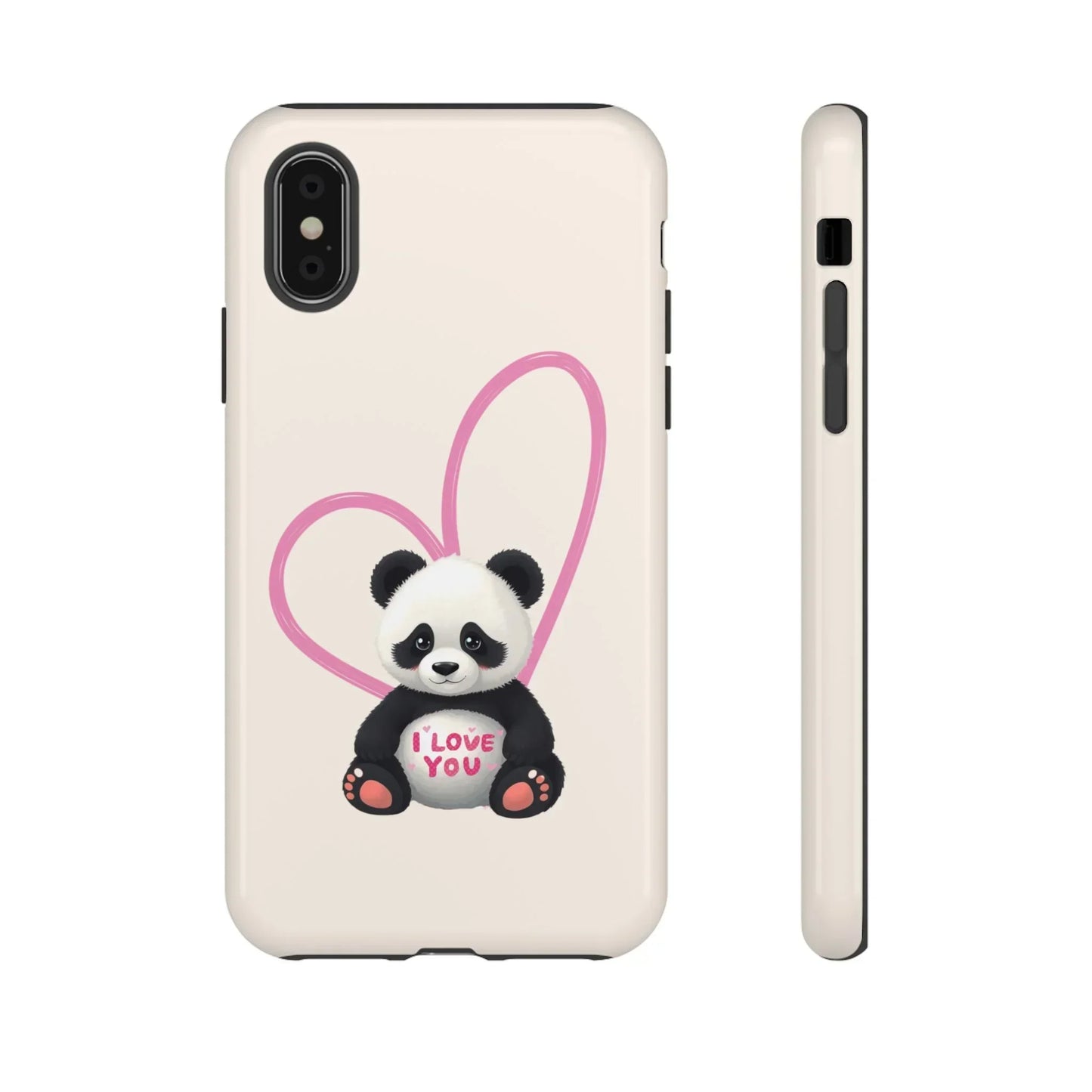 Cute Panda Heart Love Phone Case for iPhone 8-16 Models - KarArmDesign