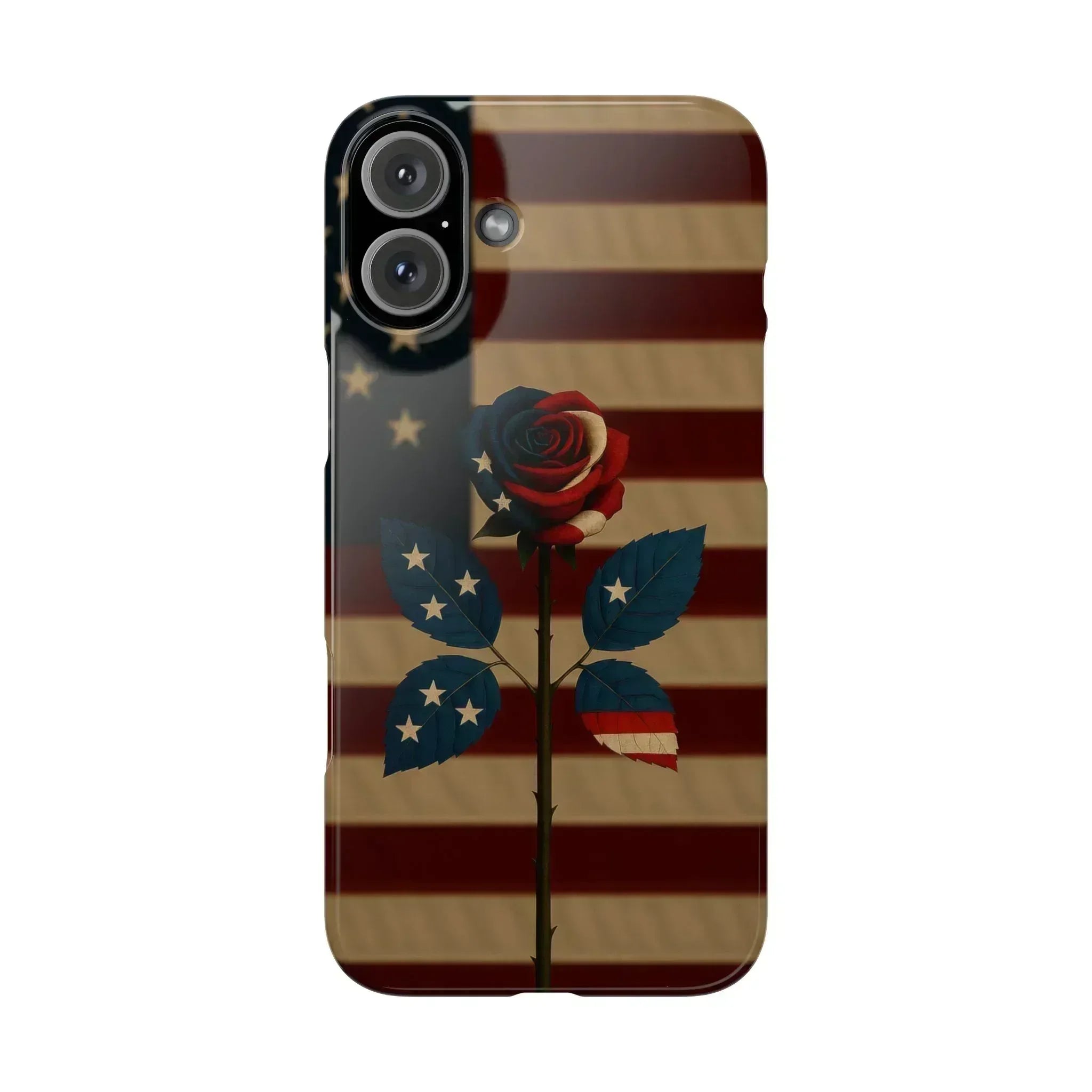 American Rose Flag Phone Case for iPhone 8-16 and Galaxy S10-S24 - KARARMDESIGN