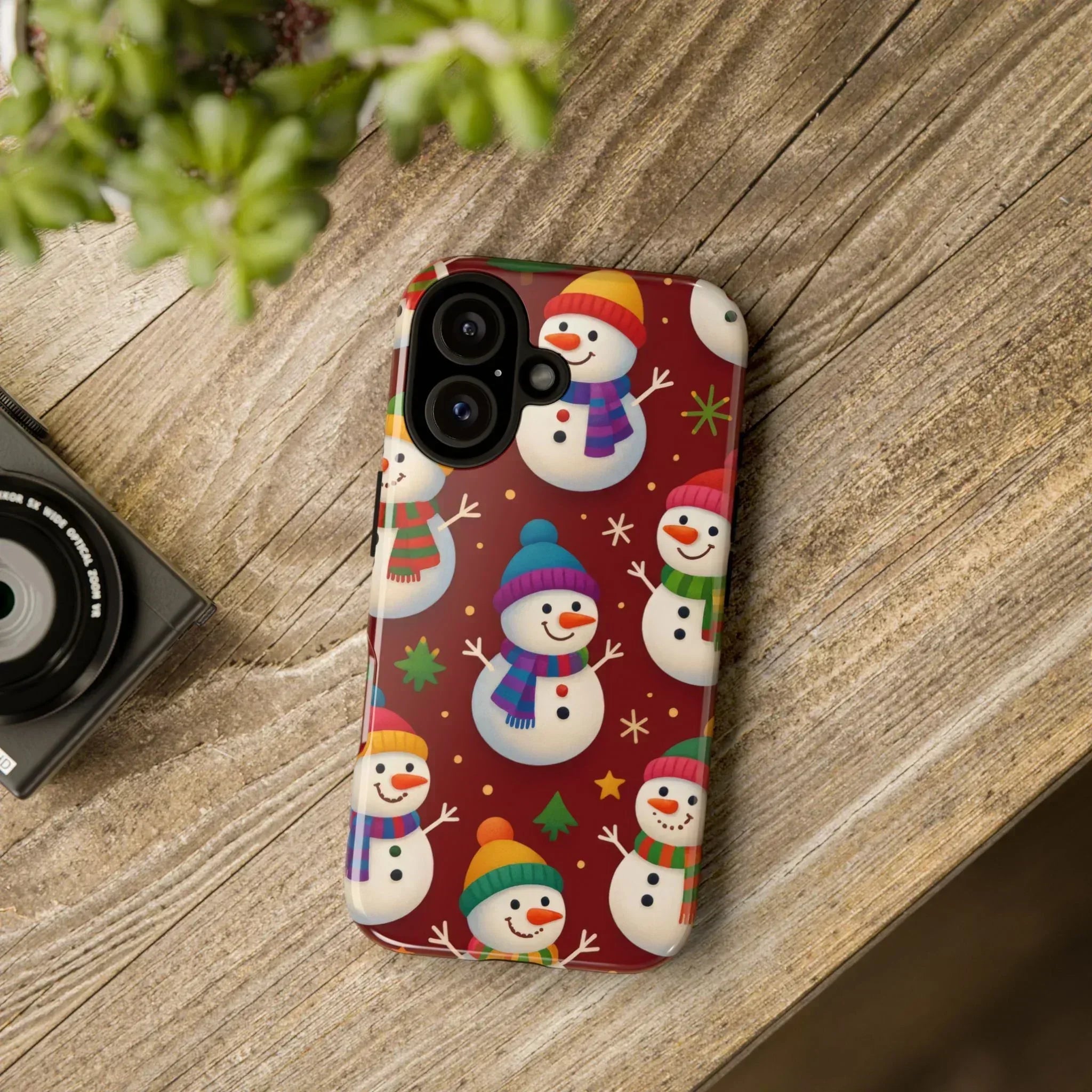 Festive Snowmen Parade Phone Case for iPhone 11–17 and Galaxy S10–S25 - KARARMDESIGN