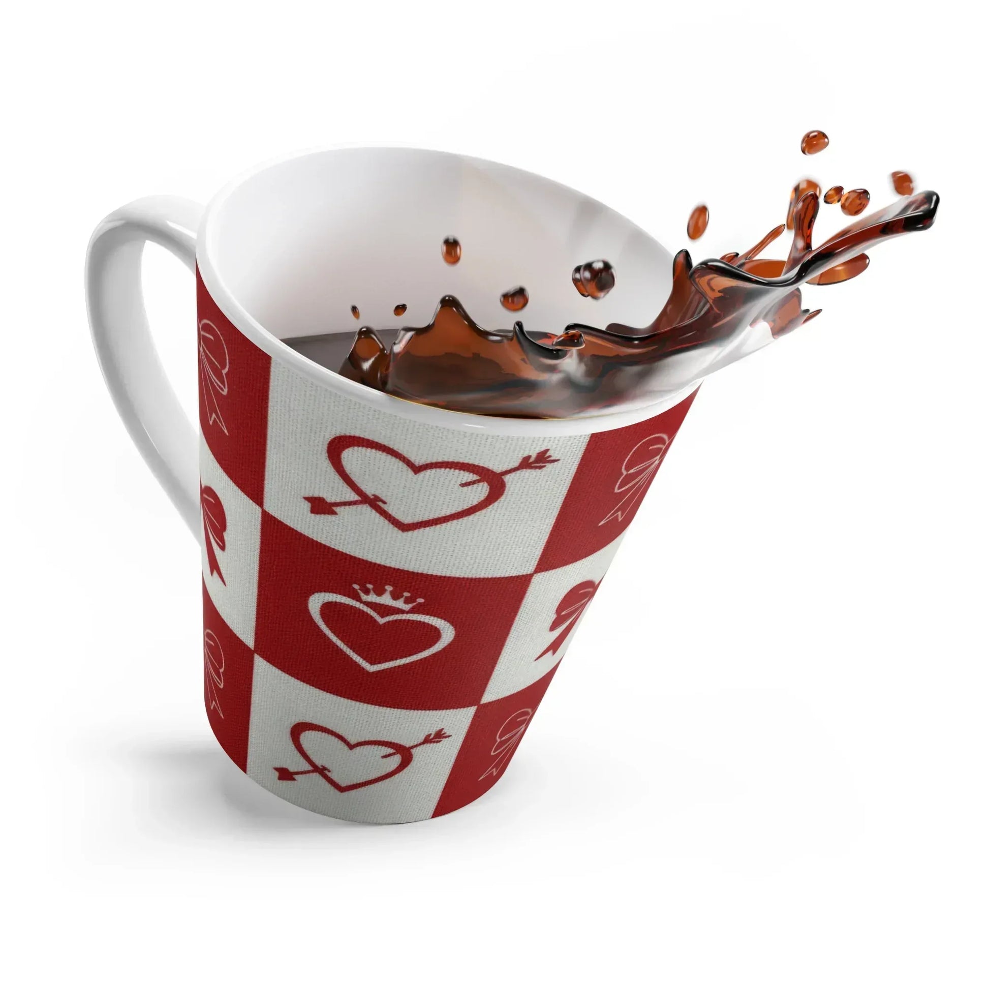 Sweetheart Check Latte Mug 12oz - KARARMDESIGN