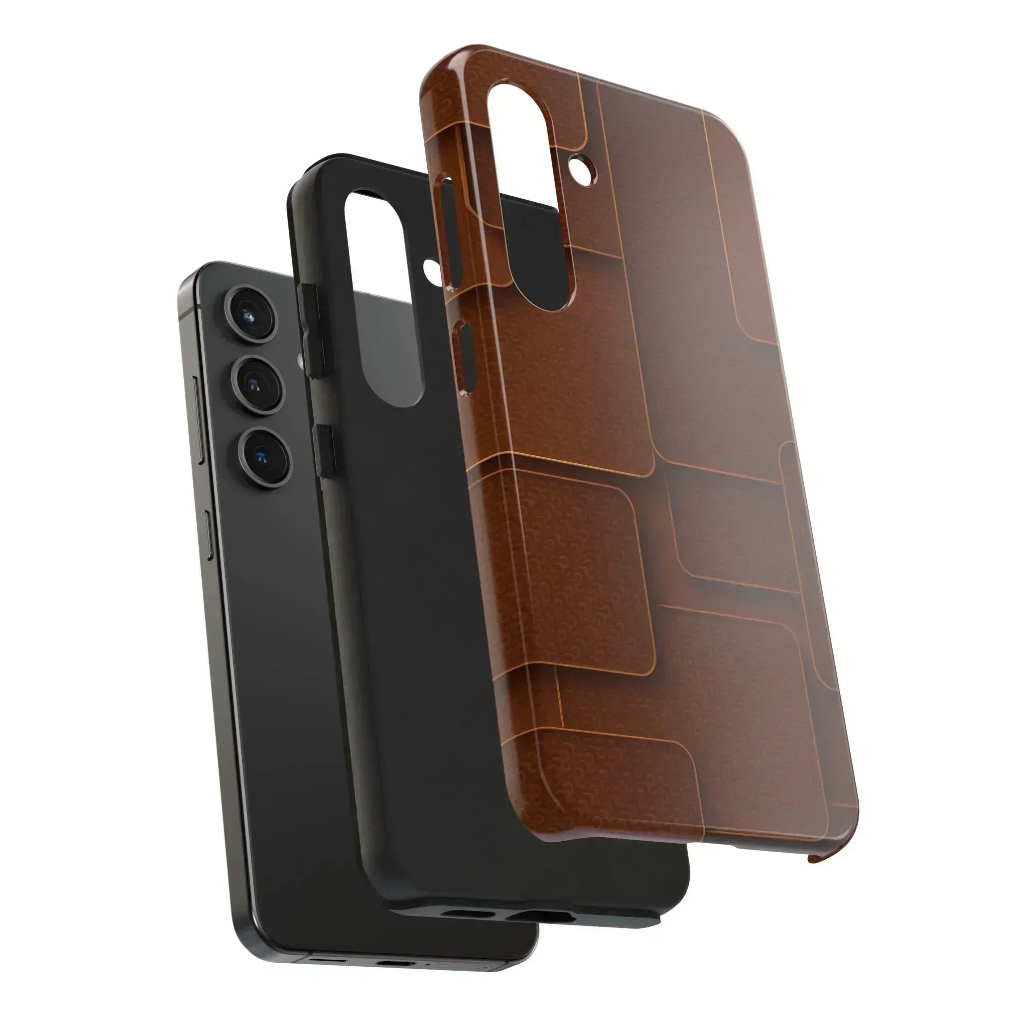 Textured Brown Phone Case for iPhone 7-16 and Samsung Galaxy S21-S24 - KARARMDESIGN