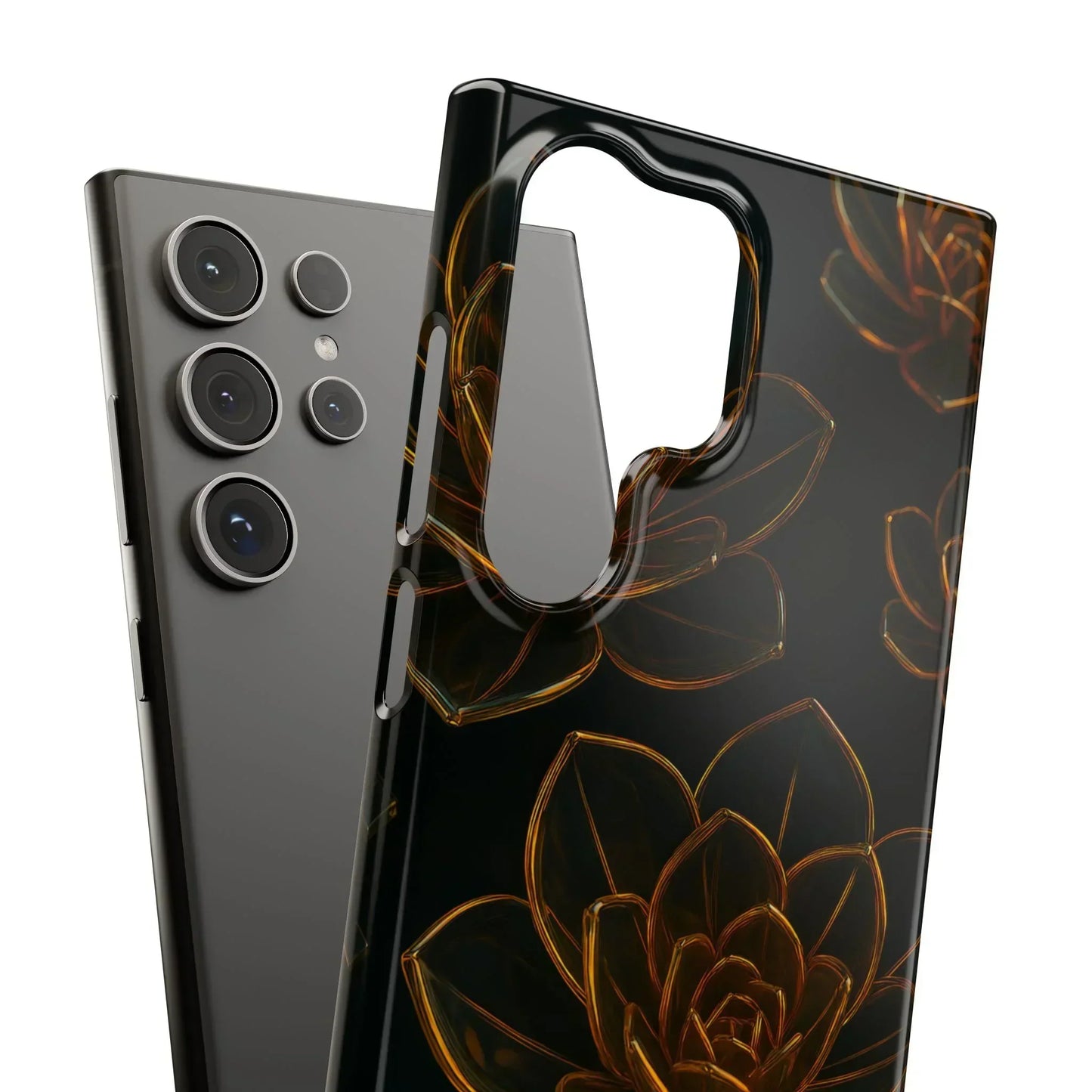 Glass Flower Phone Case for iPhone 7-16 and Galaxy S10-S24 Models