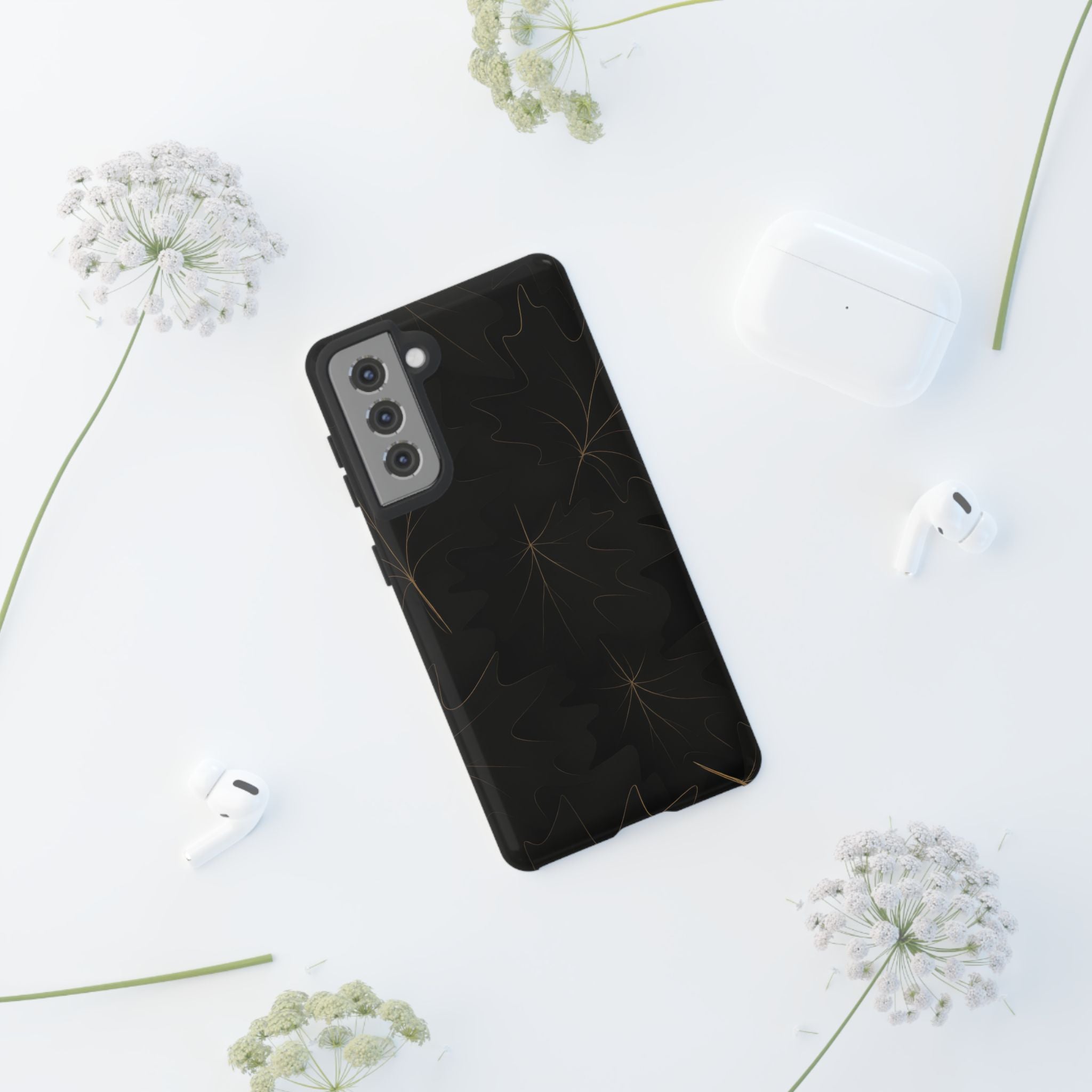 Luxury Fall Leaf Phone Case – Samsung Galaxy S20–S26 & Google Pixel 6-9