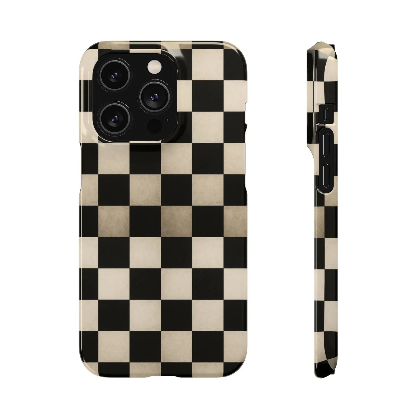 Stylish Matte Checker Phone Case for iPhone 7-16 and Samsung Galaxy S10-S24 Models - KarArmDesign